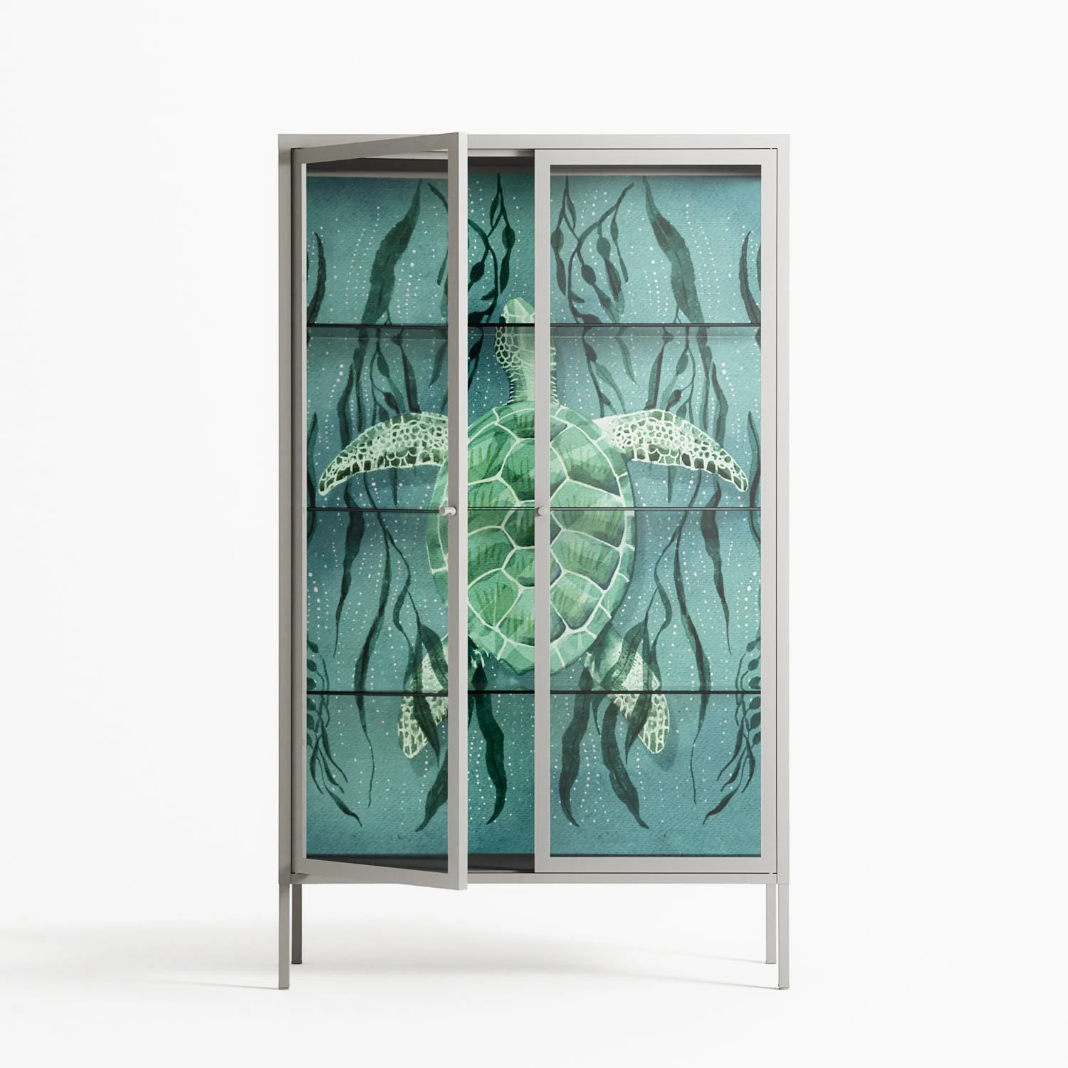 Turtle With Kelp - Cabinet - Katie O’Shea - Chalk - Clear glass - Image 2