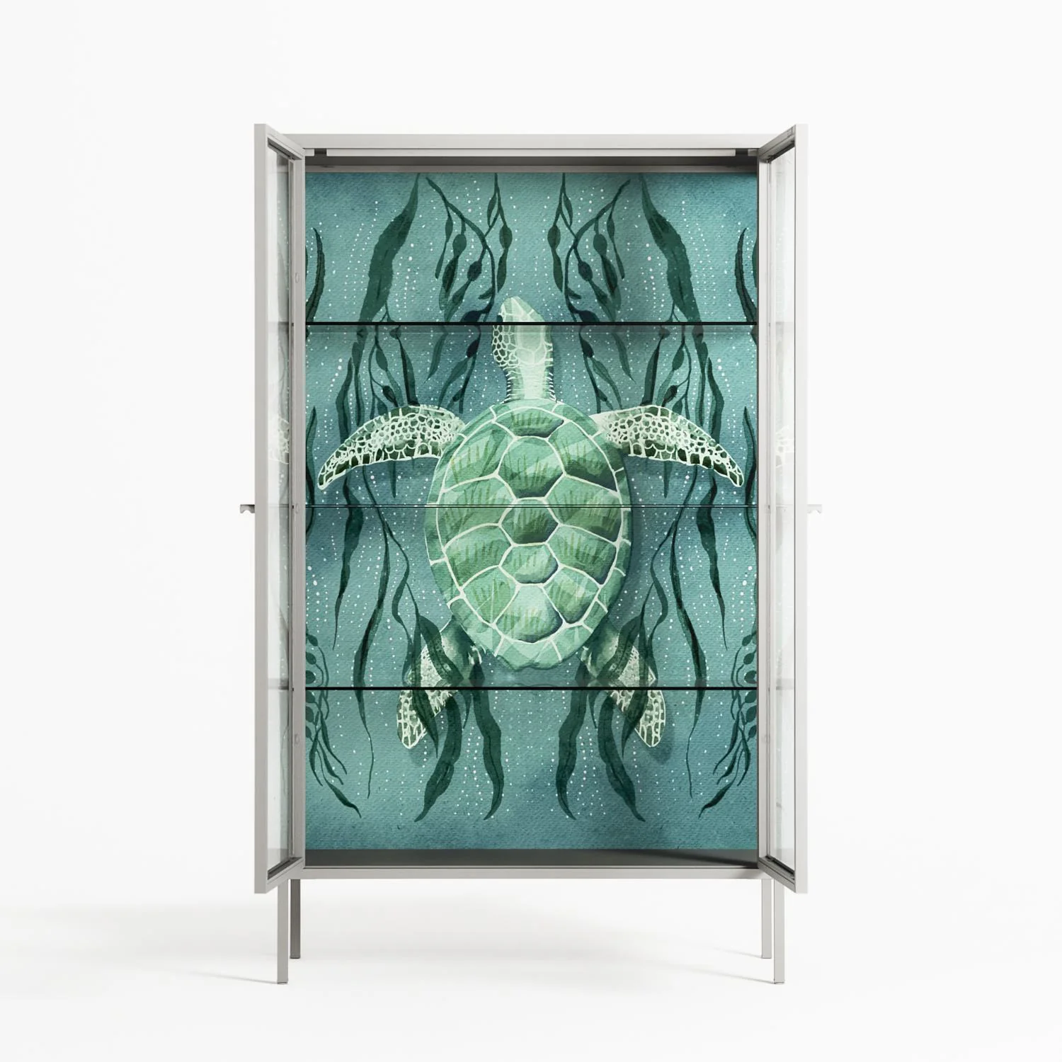 Turtle With Kelp - Cabinet - Katie O’Shea - Chalk - Clear glass - Image 3