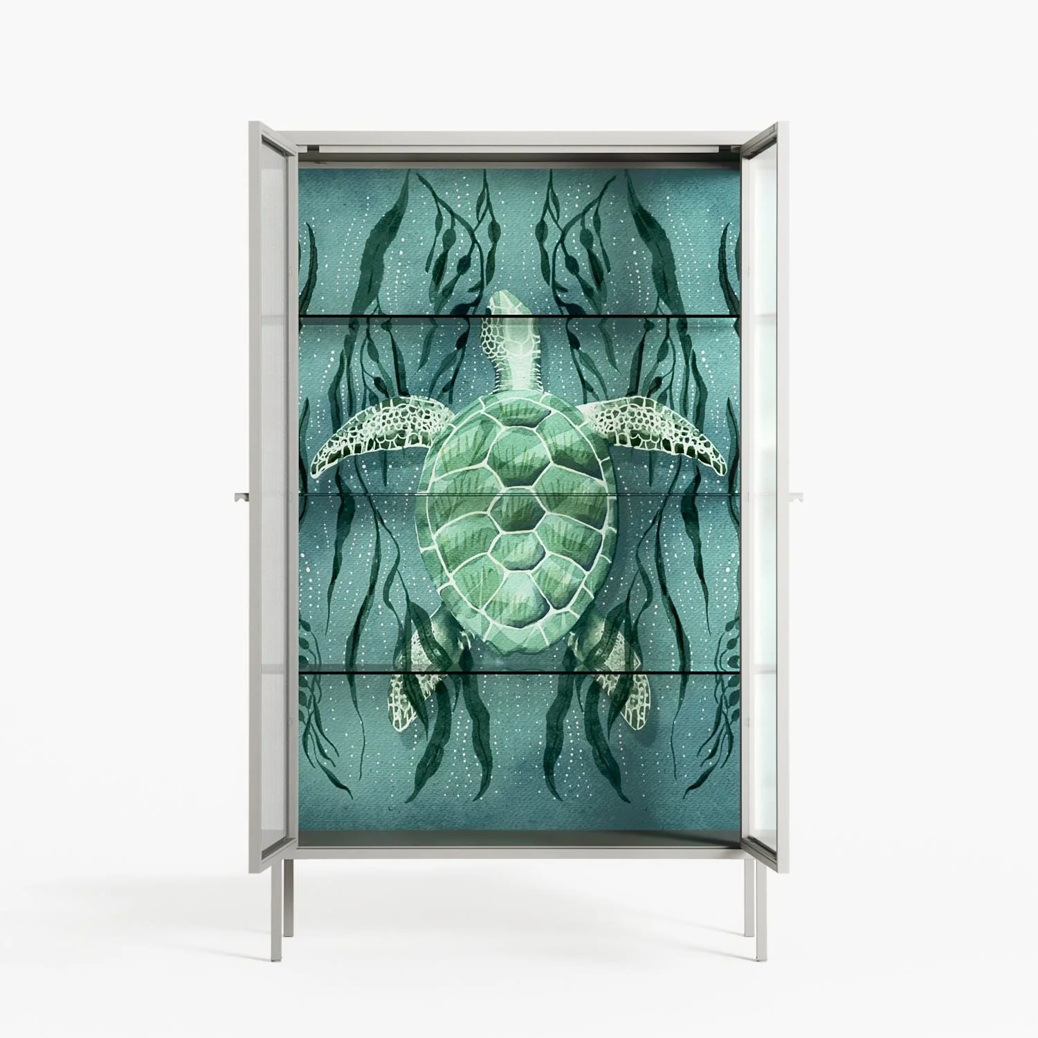 Turtle With Kelp - Cabinet - Katie O’Shea - Chalk - Reeded glass - Image 3