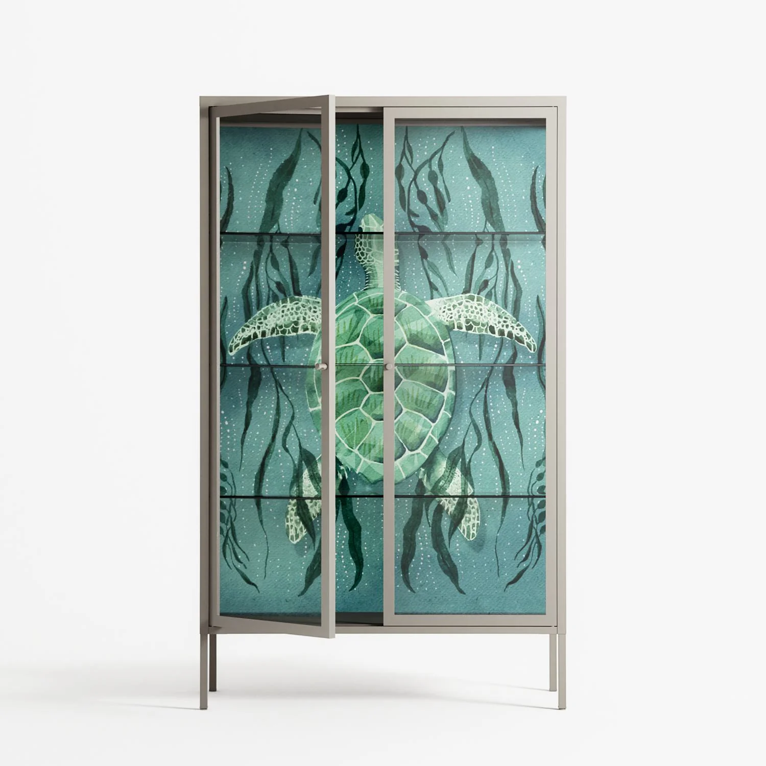 Turtle With Kelp - Cabinet - Katie O’Shea - Pebble - Clear glass - Image 2