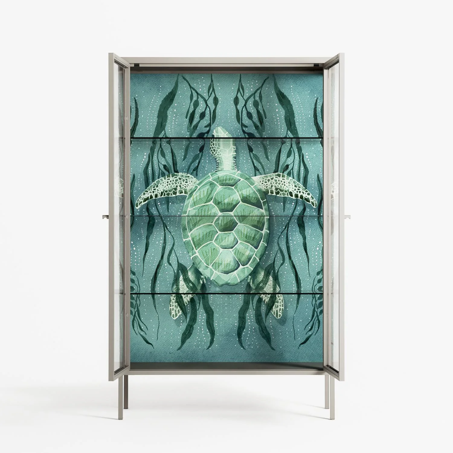 Turtle With Kelp - Cabinet - Katie O’Shea - Pebble - Clear glass - Image 3