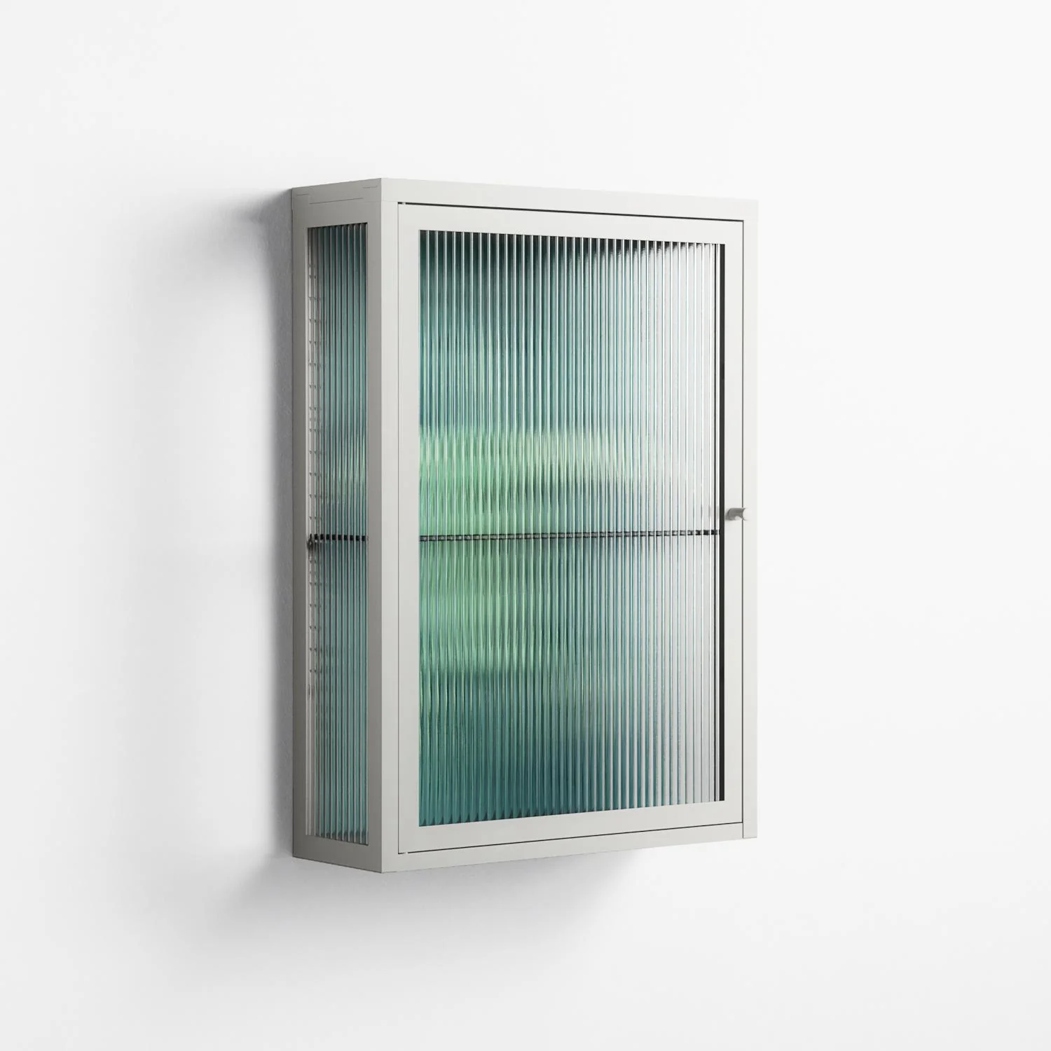 Turtle With Kelp - Wall Cabinet - Katie O’Shea - Chalk - Reeded glass - Image 4