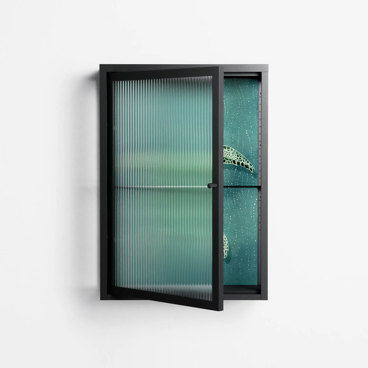 Turtle Without Kelp - Wall Cabinet - Katie O’Shea - Antracite - Reeded glass - Image 2