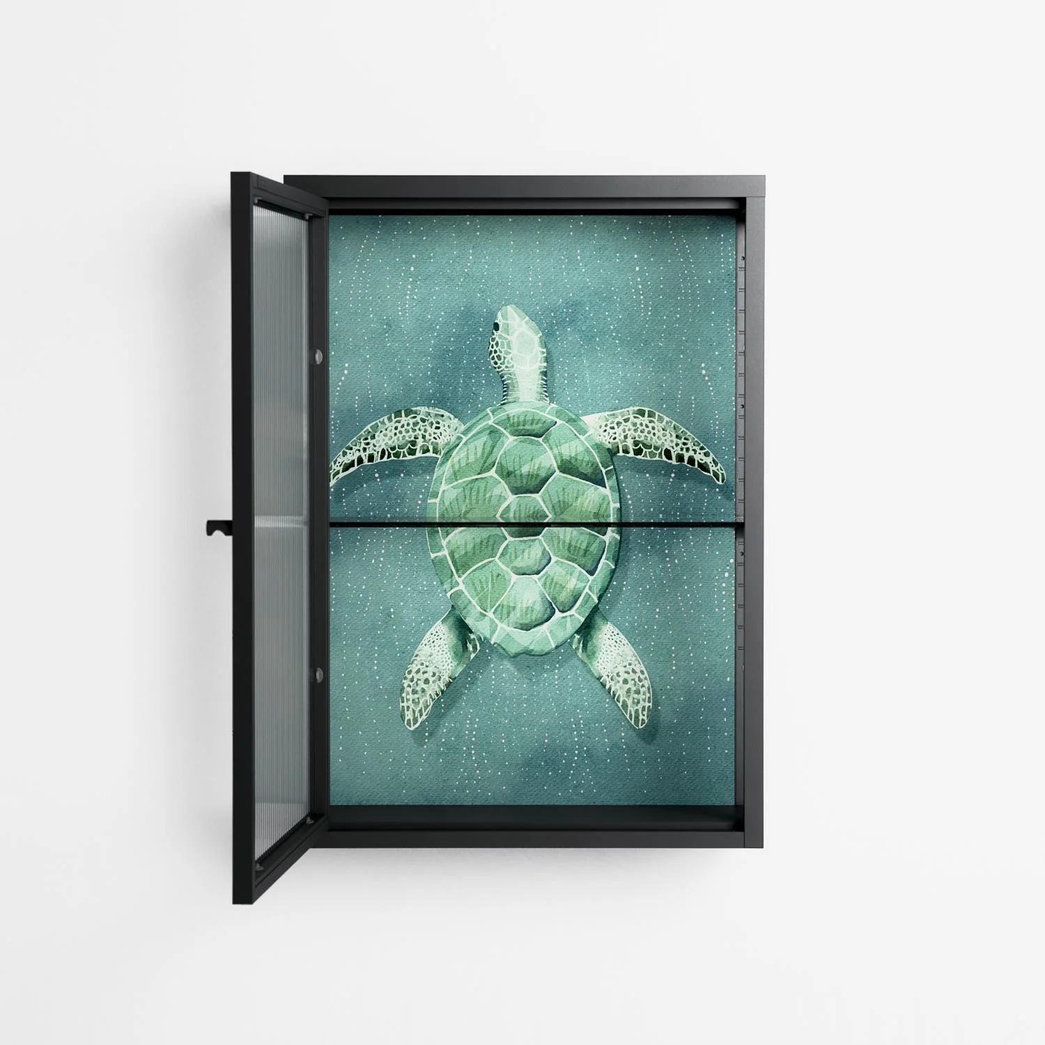Turtle Without Kelp - Wall Cabinet - Katie O’Shea - Antracite - Reeded glass - Image 3
