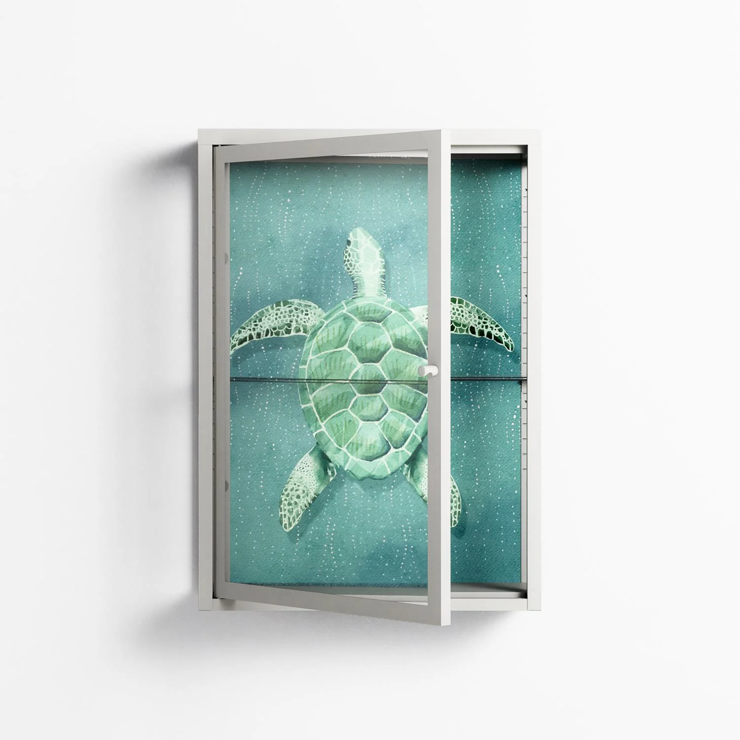 Turtle Without Kelp - Wall Cabinet - Katie O’Shea - Chalk - Clear glass - Image 2
