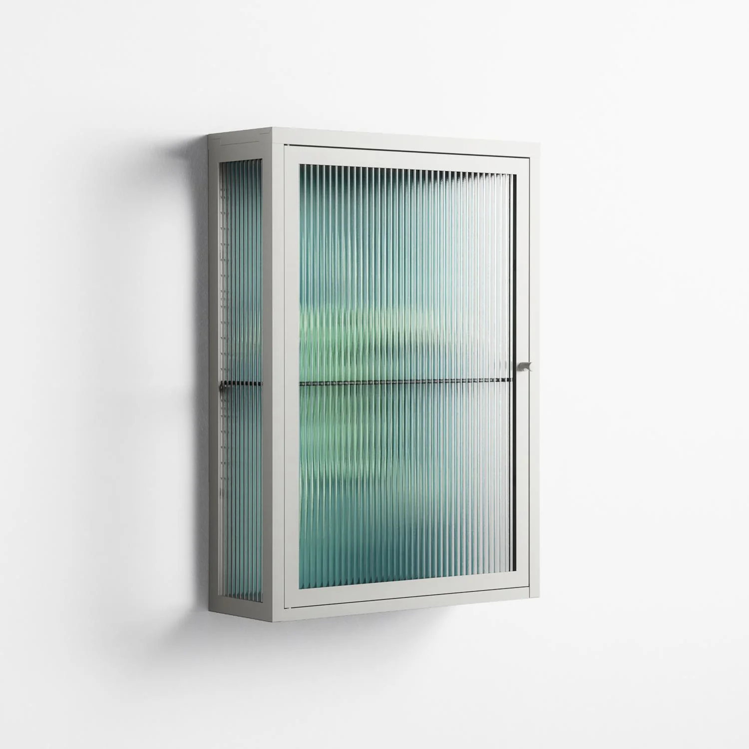 Turtle Without Kelp - Wall Cabinet - Katie O’Shea - Chalk - Reeded glass - Image 4