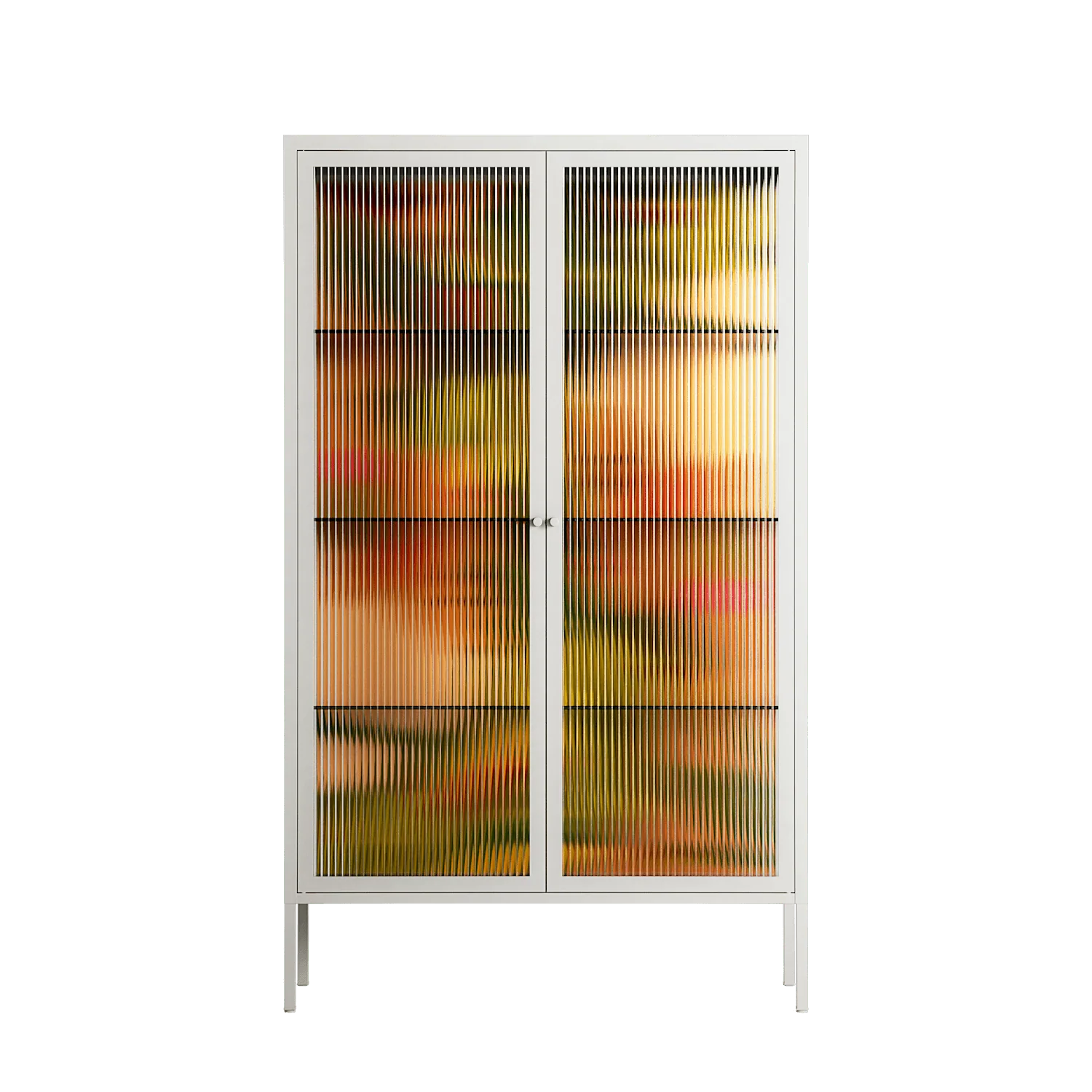 Twins - Cabinet - Raissa Oltmanns - Chalk - Reeded glass