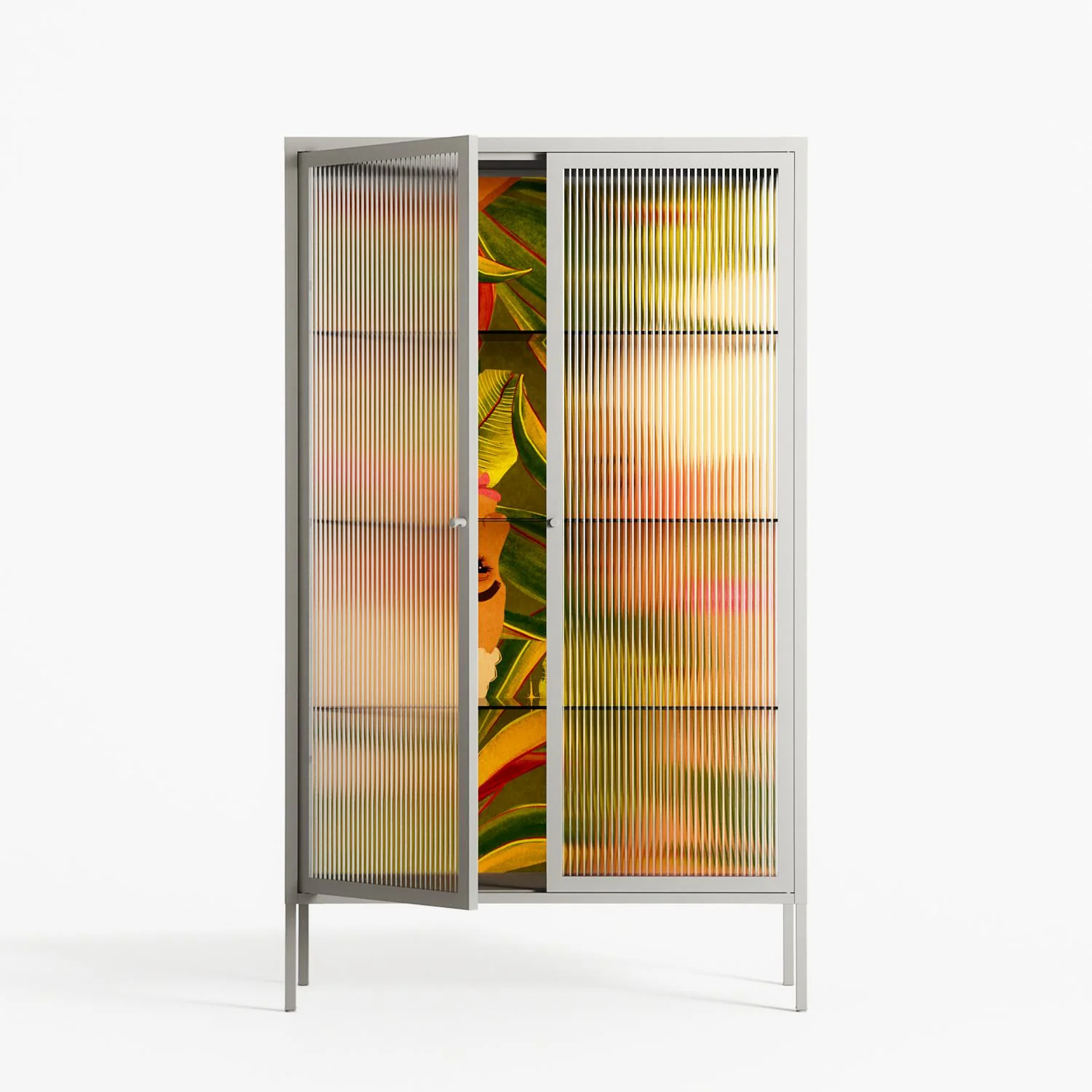 Twins - Cabinet - Raissa Oltmanns - Chalk - Reeded glass - Image 2