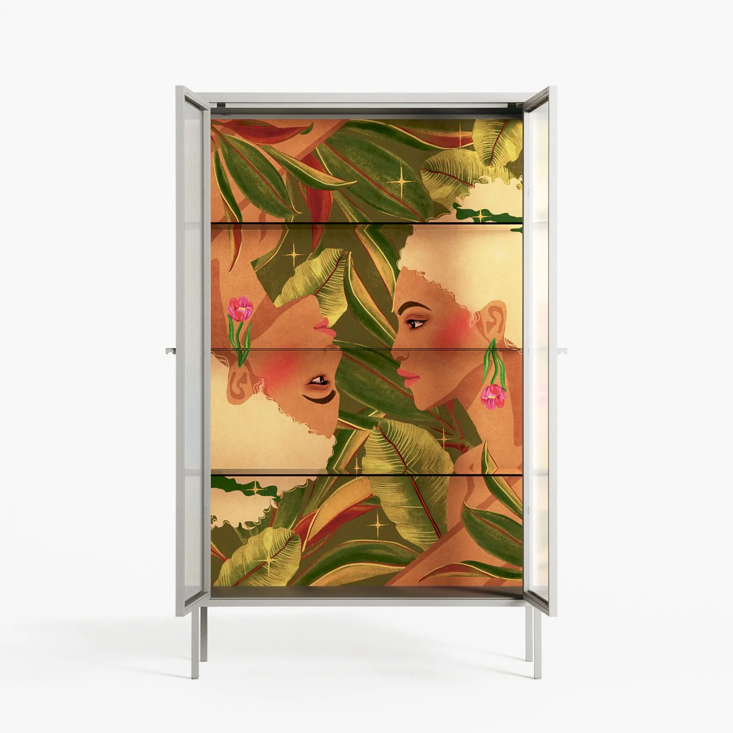 Twins - Cabinet - Raissa Oltmanns - Chalk - Reeded glass - Image 3