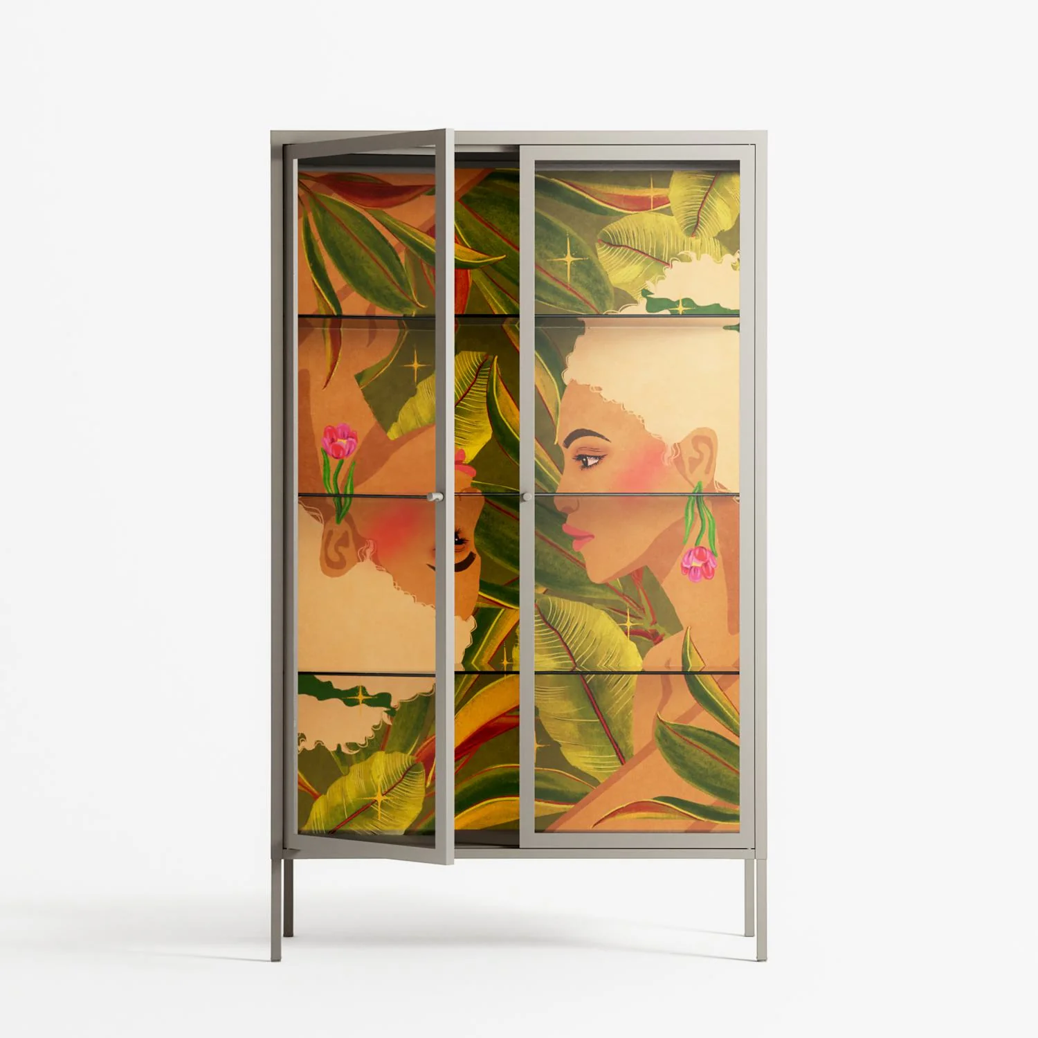 Twins - Cabinet - Raissa Oltmanns - Pebble - Clear glass - Image 2