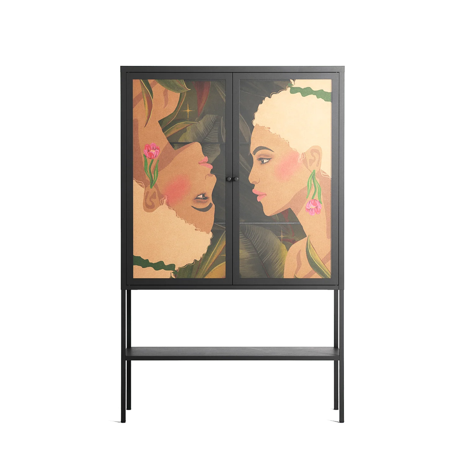 Twins - Loft Cabinet - Raissa Oltmanns - Antracite - Overlay Glass