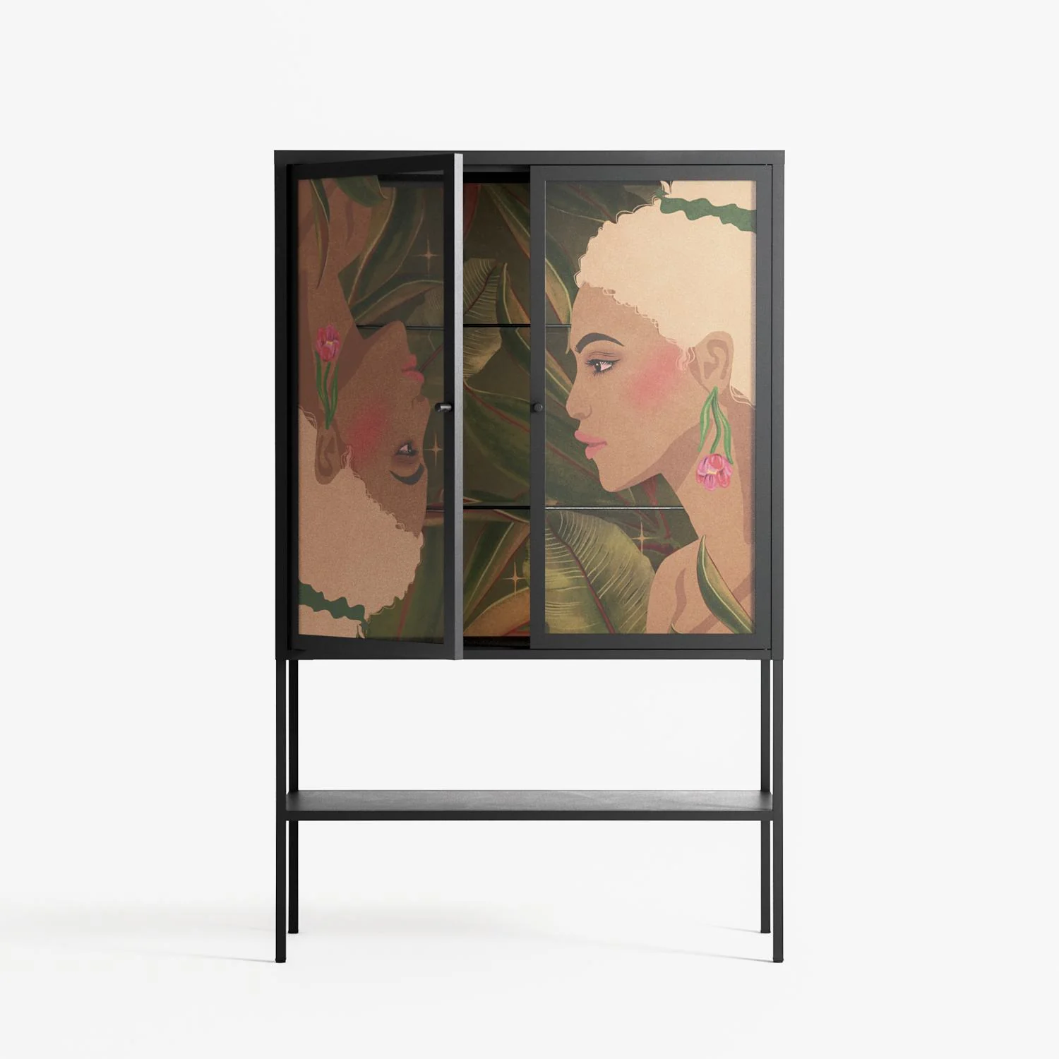 Twins - Loft Cabinet - Raissa Oltmanns - Antracite - Overlay Glass - Image 3