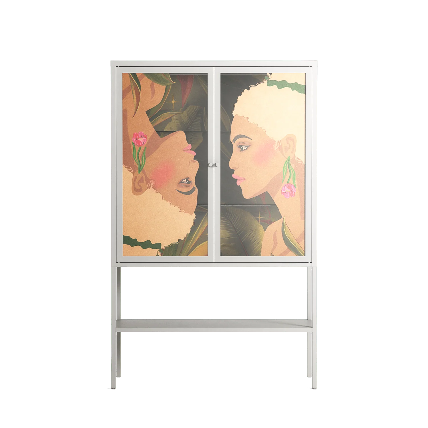 Twins - Loft Cabinet - Raissa Oltmanns - Chalk - Overlay Glass