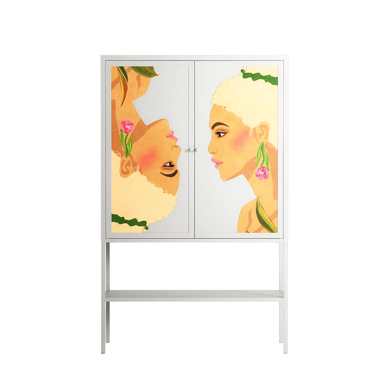 Twins - Loft Cabinet - Raissa Oltmanns - Chalk - Overlay Metal