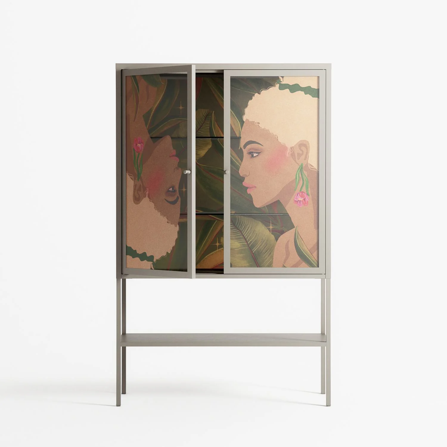 Twins - Loft Cabinet - Raissa Oltmanns - Pebble - Overlay Glass - Image 3