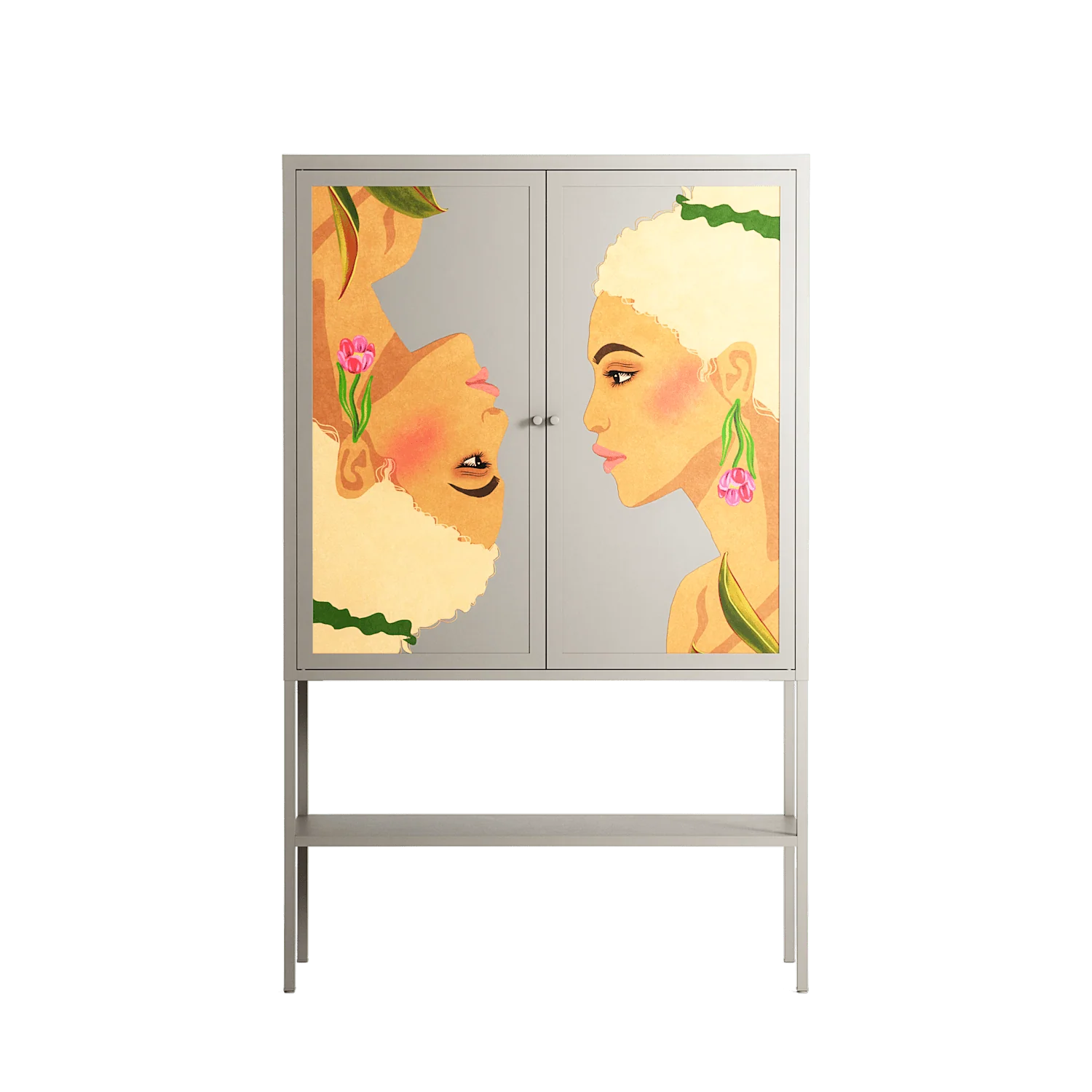 Twins - Loft Cabinet - Raissa Oltmanns - Pebble - Overlay Metal