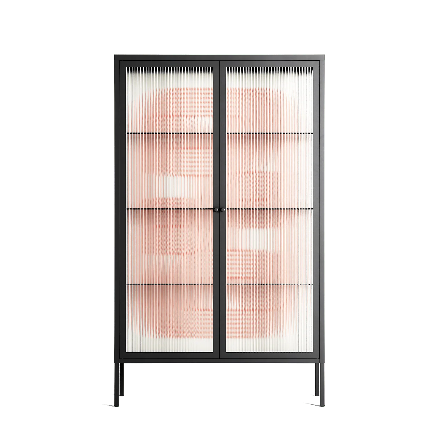 United - Cabinet - Vratislav Pecka - Antracite - Reeded glass