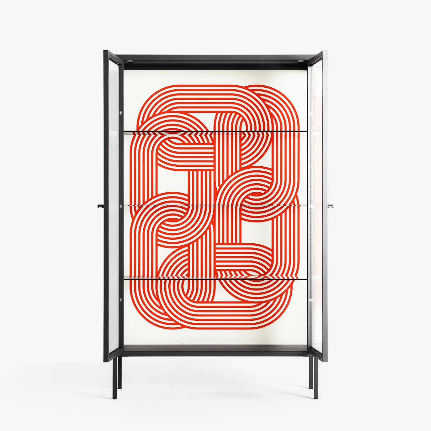 United - Cabinet - Vratislav Pecka - Antracite - Reeded glass - Image 3