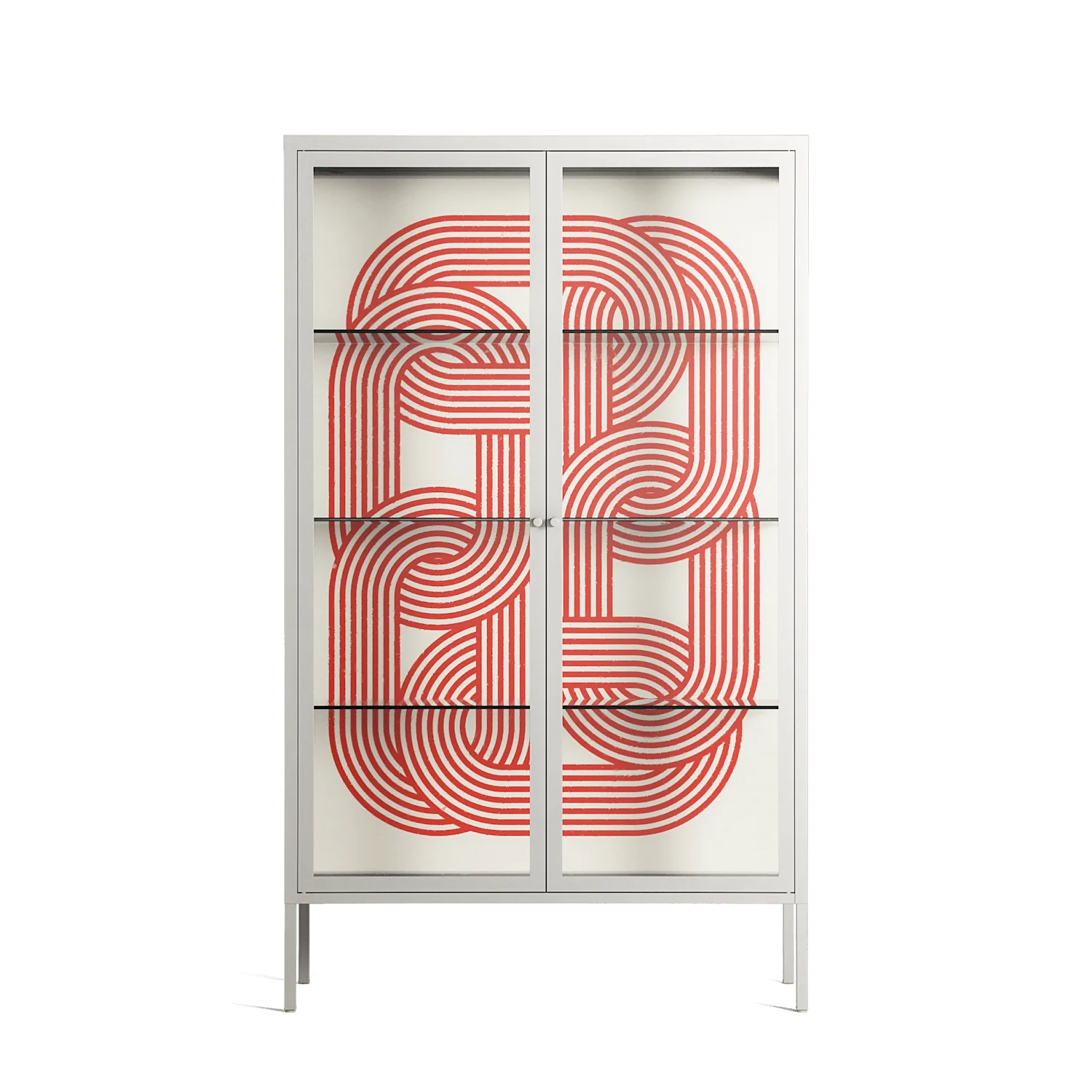 United - Cabinet - Vratislav Pecka - Chalk - Clear glass