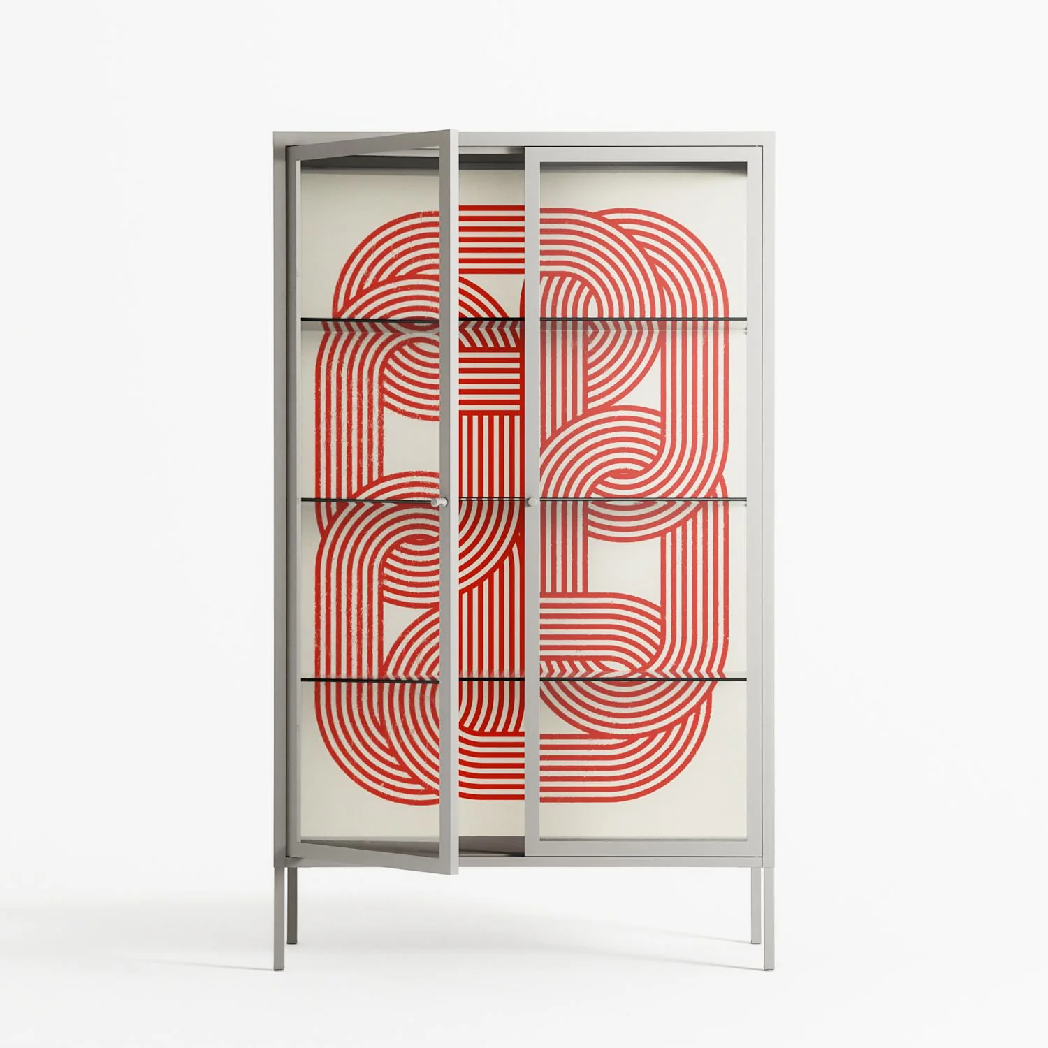 United - Cabinet - Vratislav Pecka - Chalk - Clear glass - Image 2