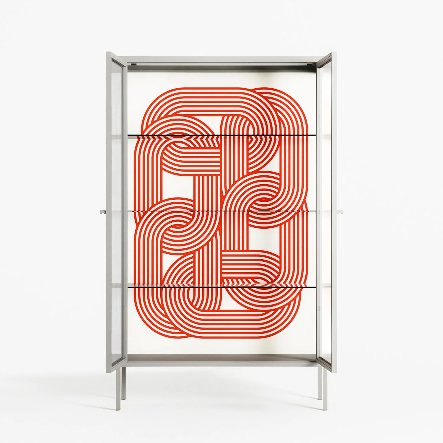 United - Cabinet - Vratislav Pecka - Chalk - Reeded glass - Image 3