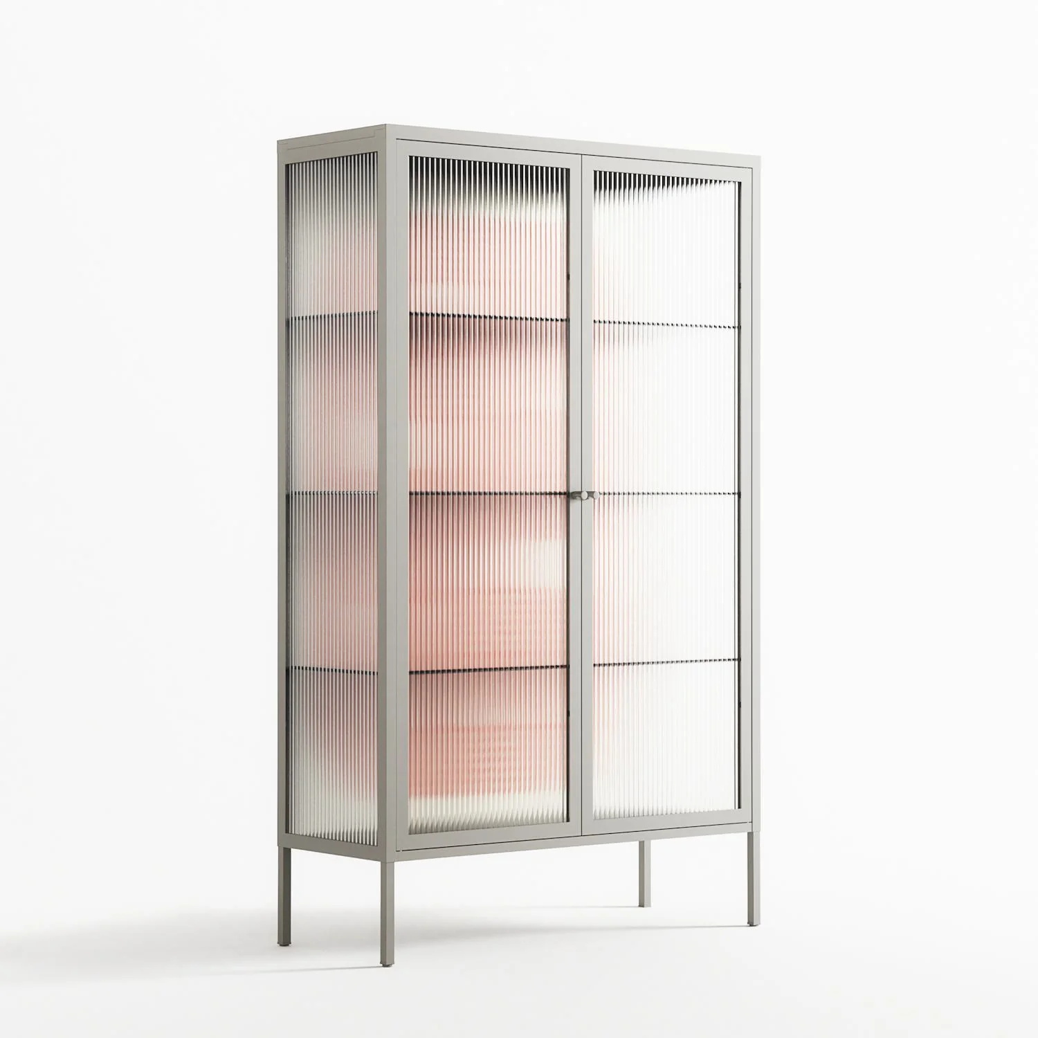 United - Cabinet - Vratislav Pecka - Chalk - Reeded glass - Image 4
