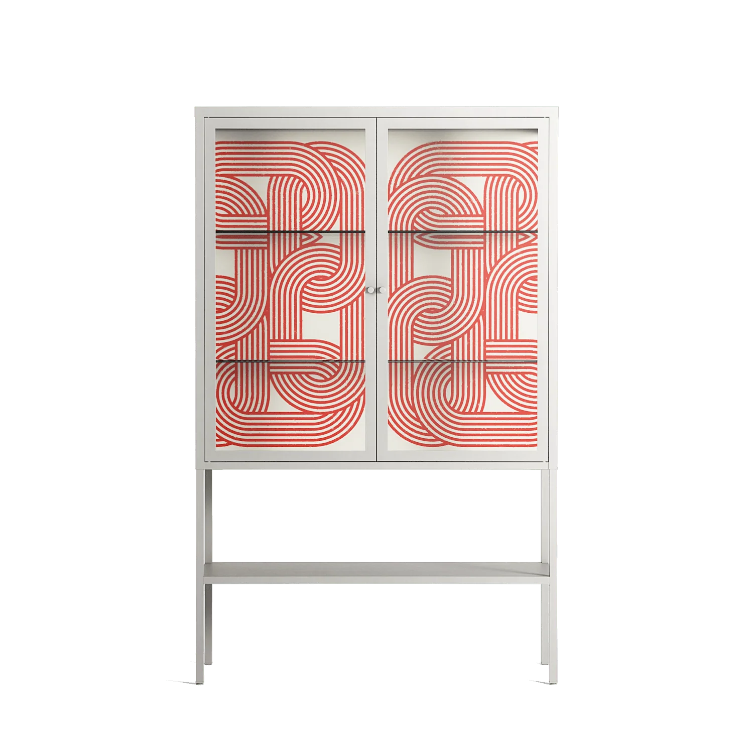 United - Loft Cabinet - Vratislav Pecka - Chalk - Clear glass