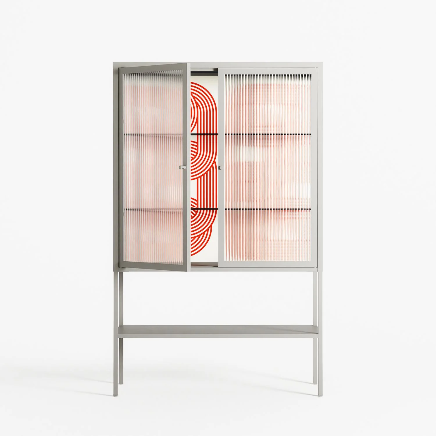 United - Loft Cabinet - Vratislav Pecka - Chalk - Clear glass - Image 2