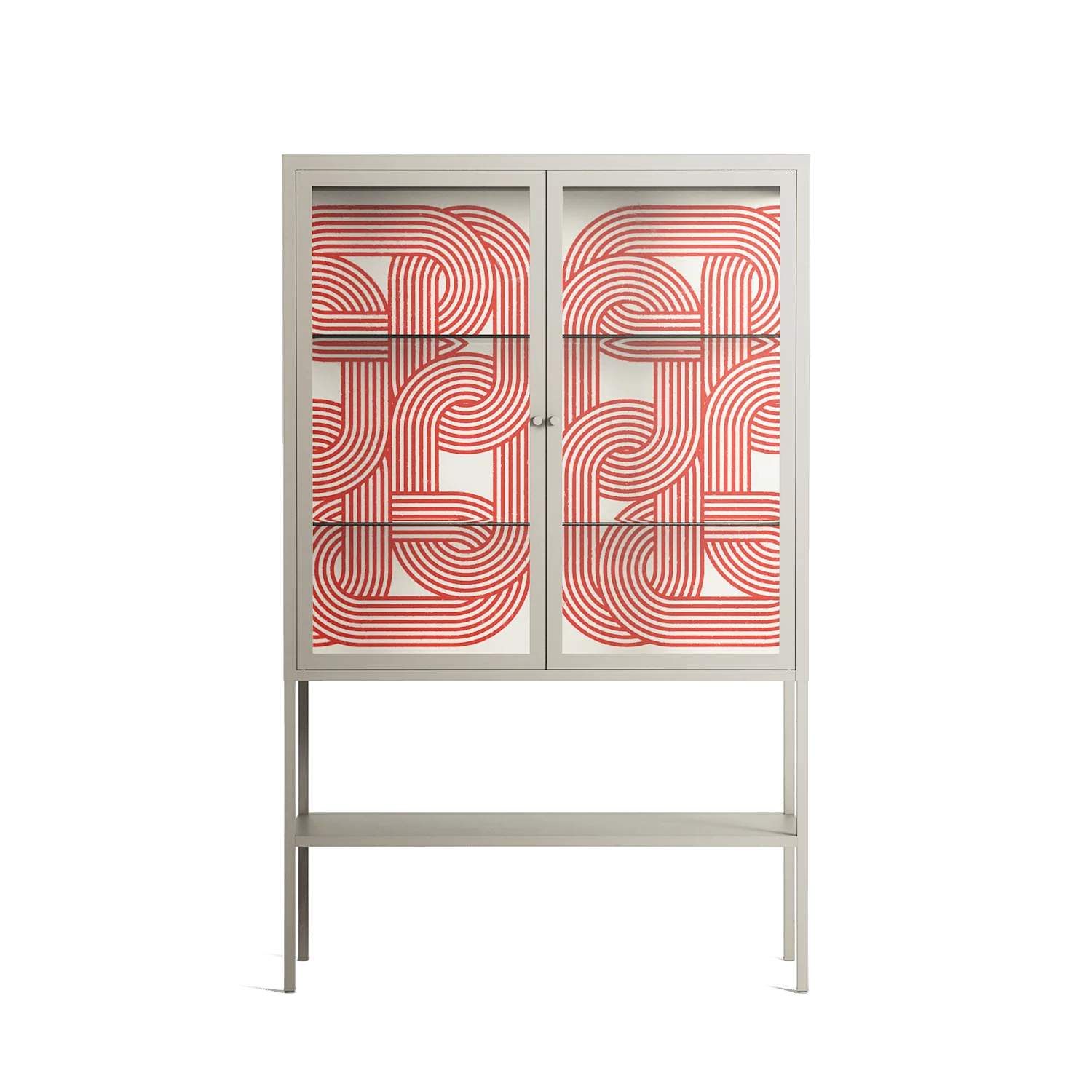 United - Loft Cabinet - Vratislav Pecka - Pebble - Clear glass