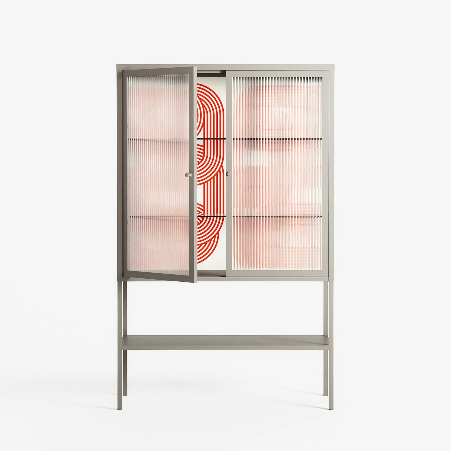 United - Loft Cabinet - Vratislav Pecka - Pebble - Reeded glass - Image 2