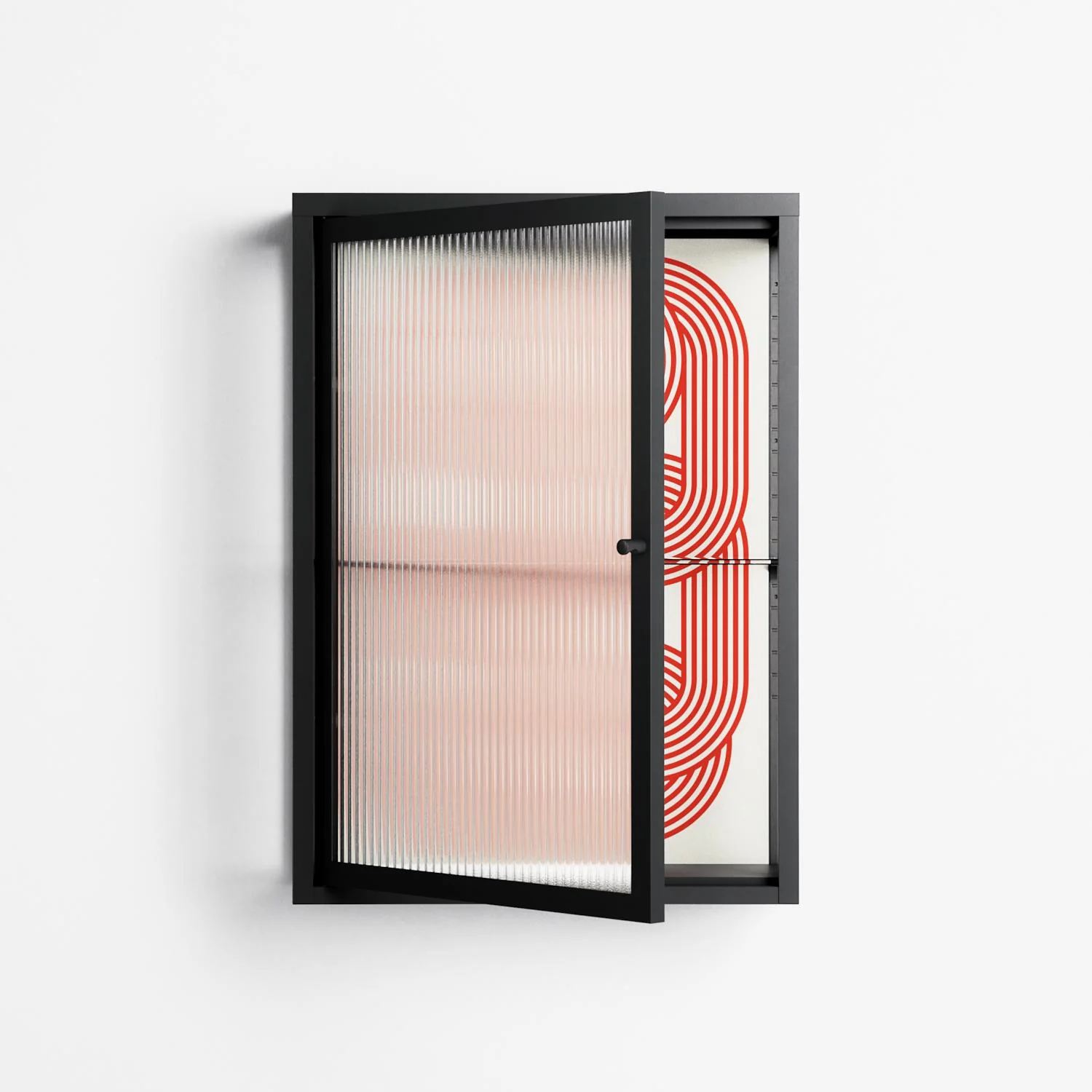 United - Wall Cabinet - Vratislav Pecka - Antracite - Reeded glass - Image 2