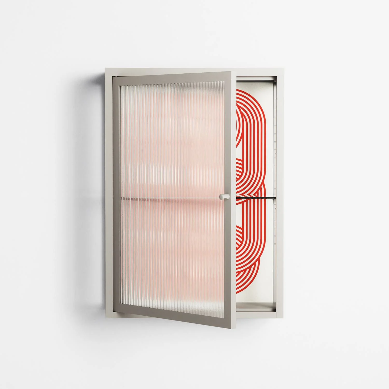 United - Wall Cabinet - Vratislav Pecka - Pebble - Reeded glass - Image 2
