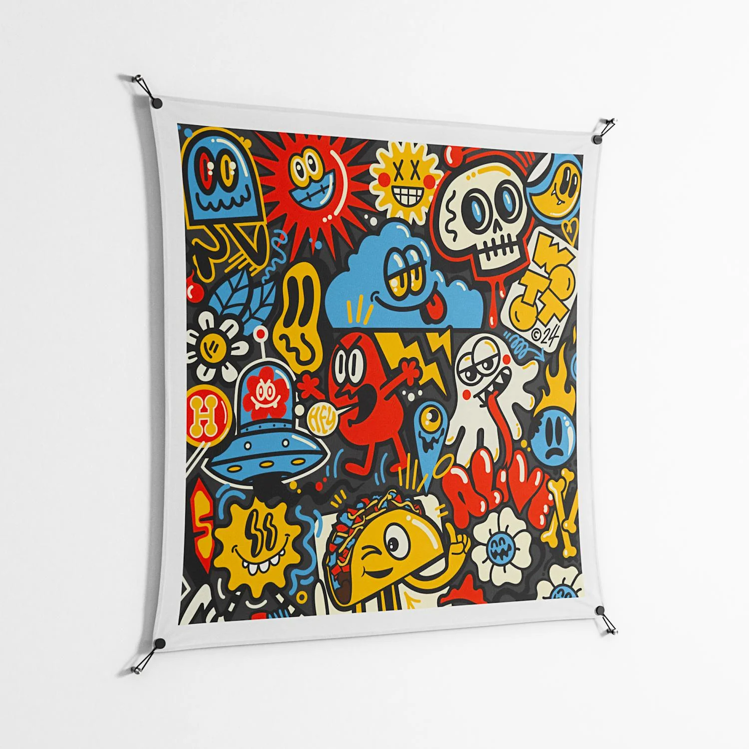 Vector Hell - Work On Wall - Craig Watkins - Black - 140 x 140 cm - Image 2