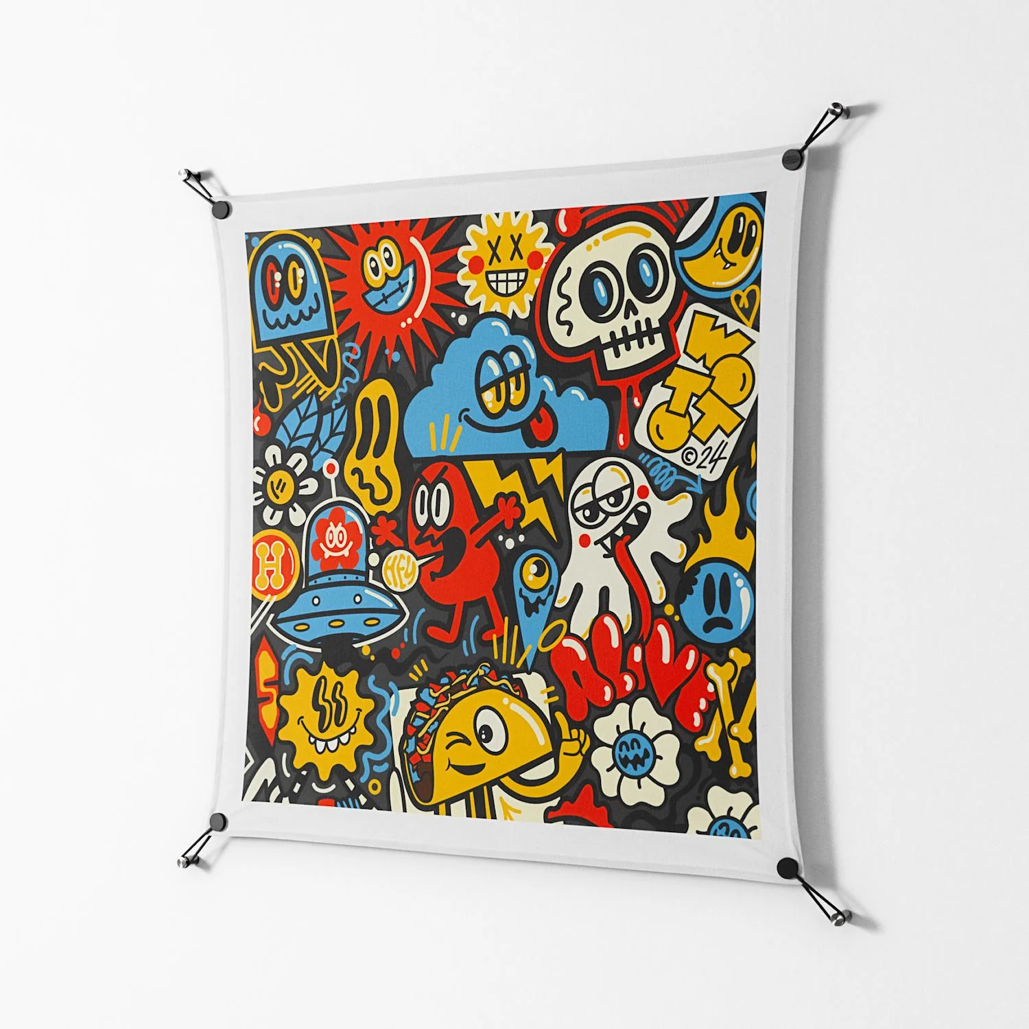 Vector Hell - Work On Wall - Craig Watkins - Black - 90 x 90 cm - Image 2