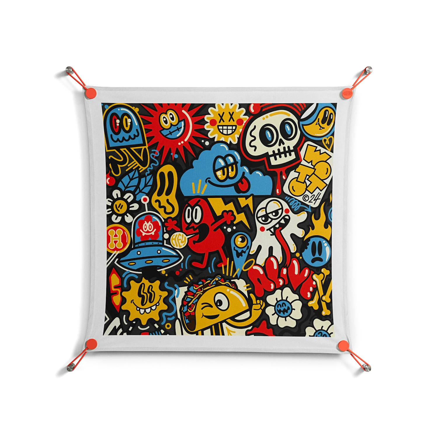 Vector Hell - Work On Wall - Craig Watkins - Orange - 70 x 70 cm