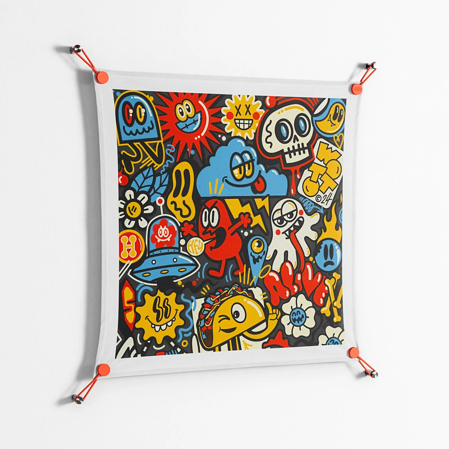 Vector Hell - Work On Wall - Craig Watkins - Orange - 70 x 70 cm - Image 2