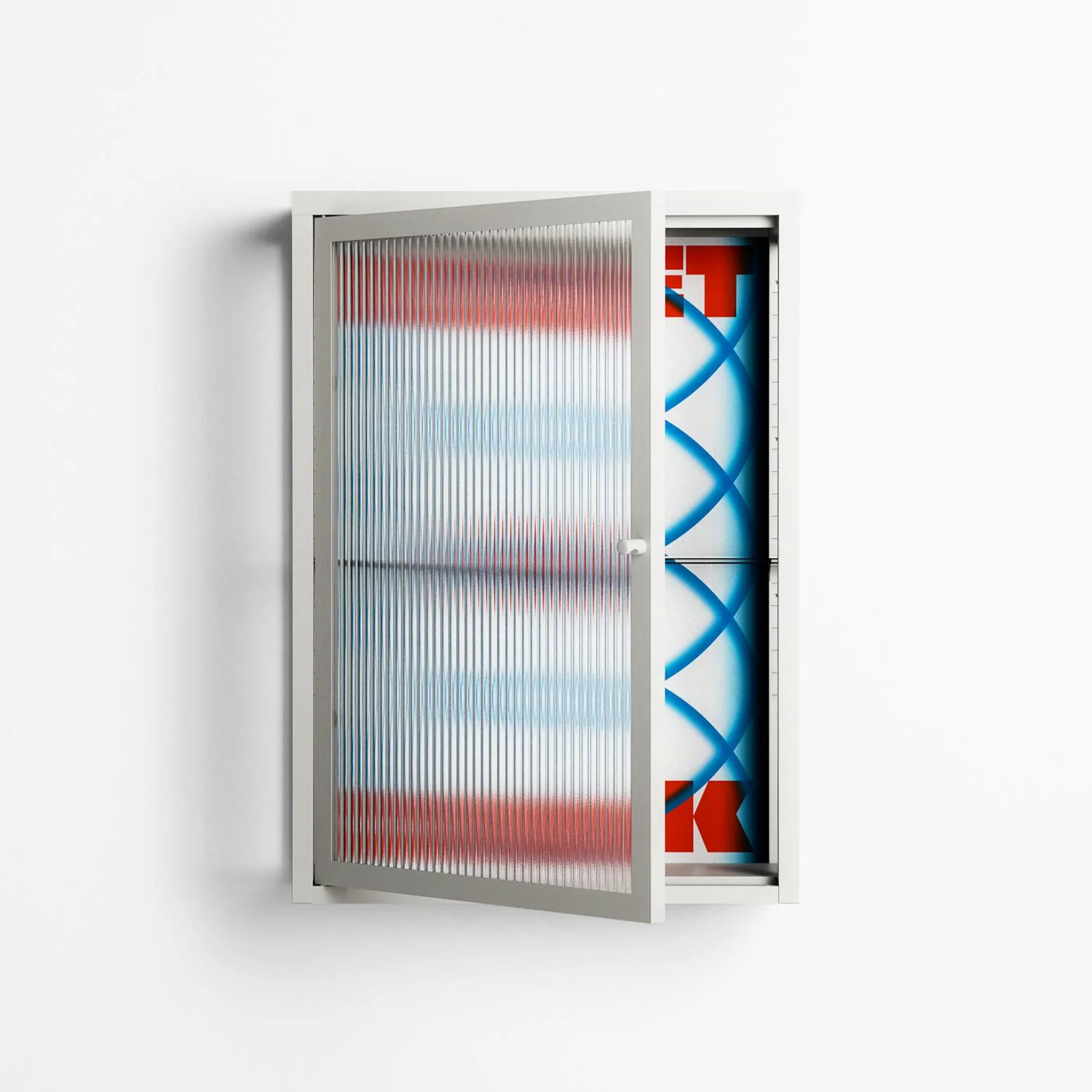 Velvet Dusk - Wall Cabinet - Oluwasheyi Adebayo - Chalk - Reeded glass - Image 2