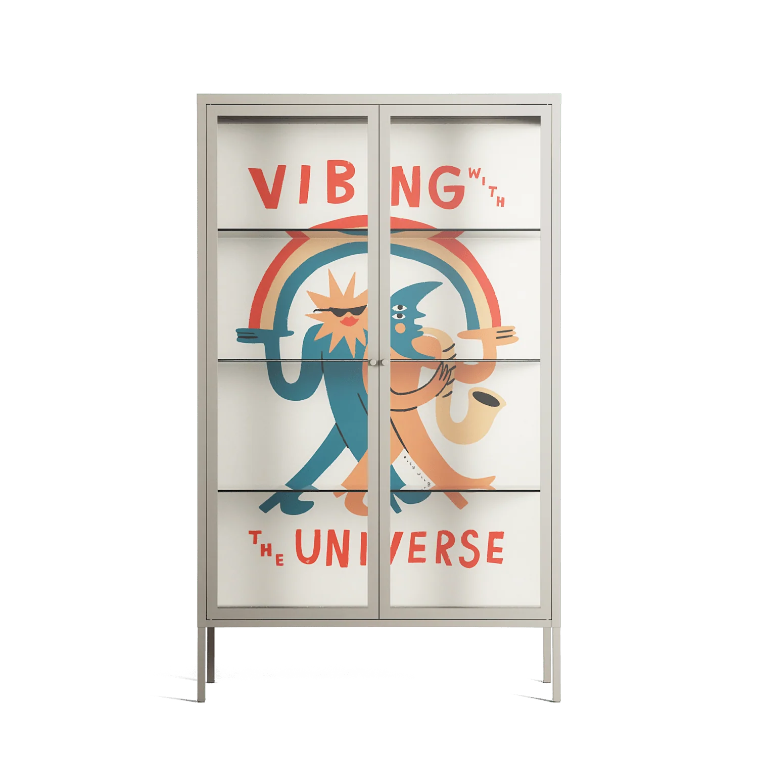 Vibing With The Universe - Cabinet - Aley Wild - Pebble - Clear glass