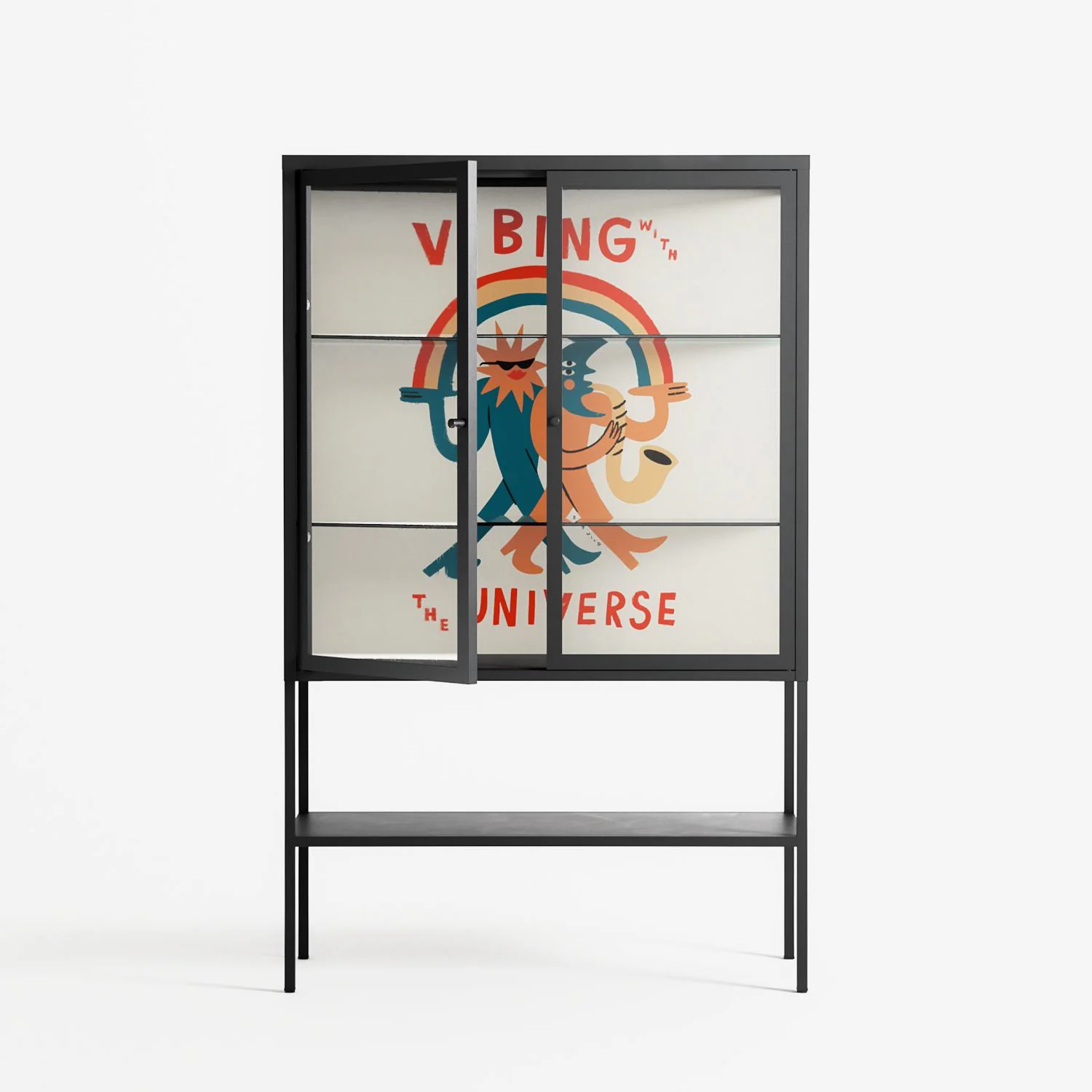 Vibing With The Universe - Loft Cabinet - Aley Wild - Antracite - Clear glass - Image 2