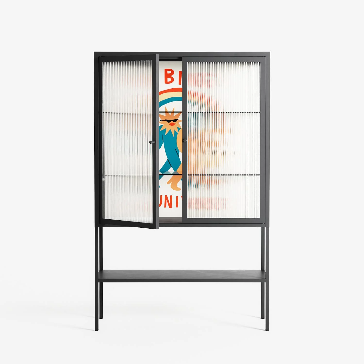 Vibing With The Universe - Loft Cabinet - Aley Wild - Antracite - Reeded glass - Image 2