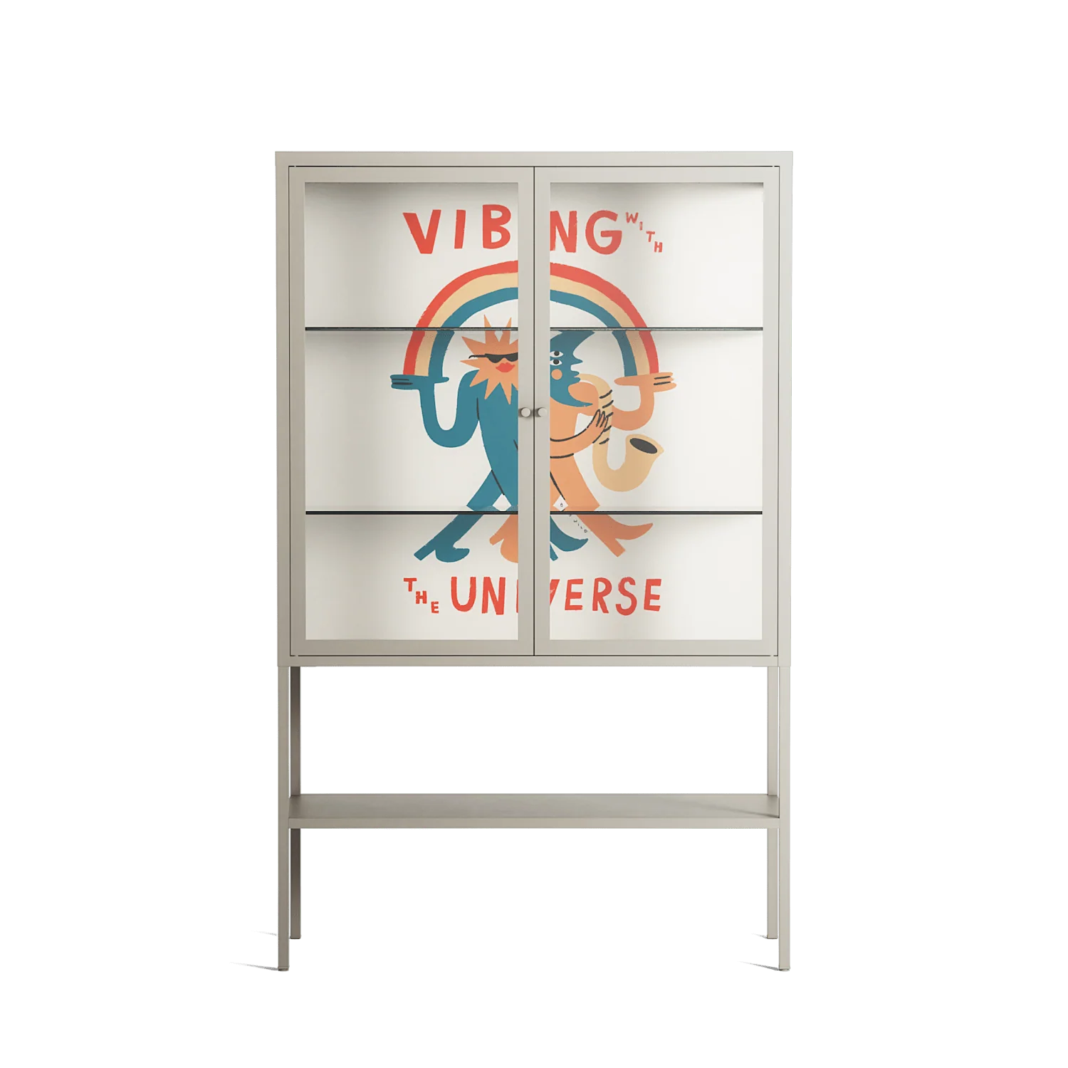 Vibing With The Universe - Loft Cabinet - Aley Wild - Pebble - Clear glass