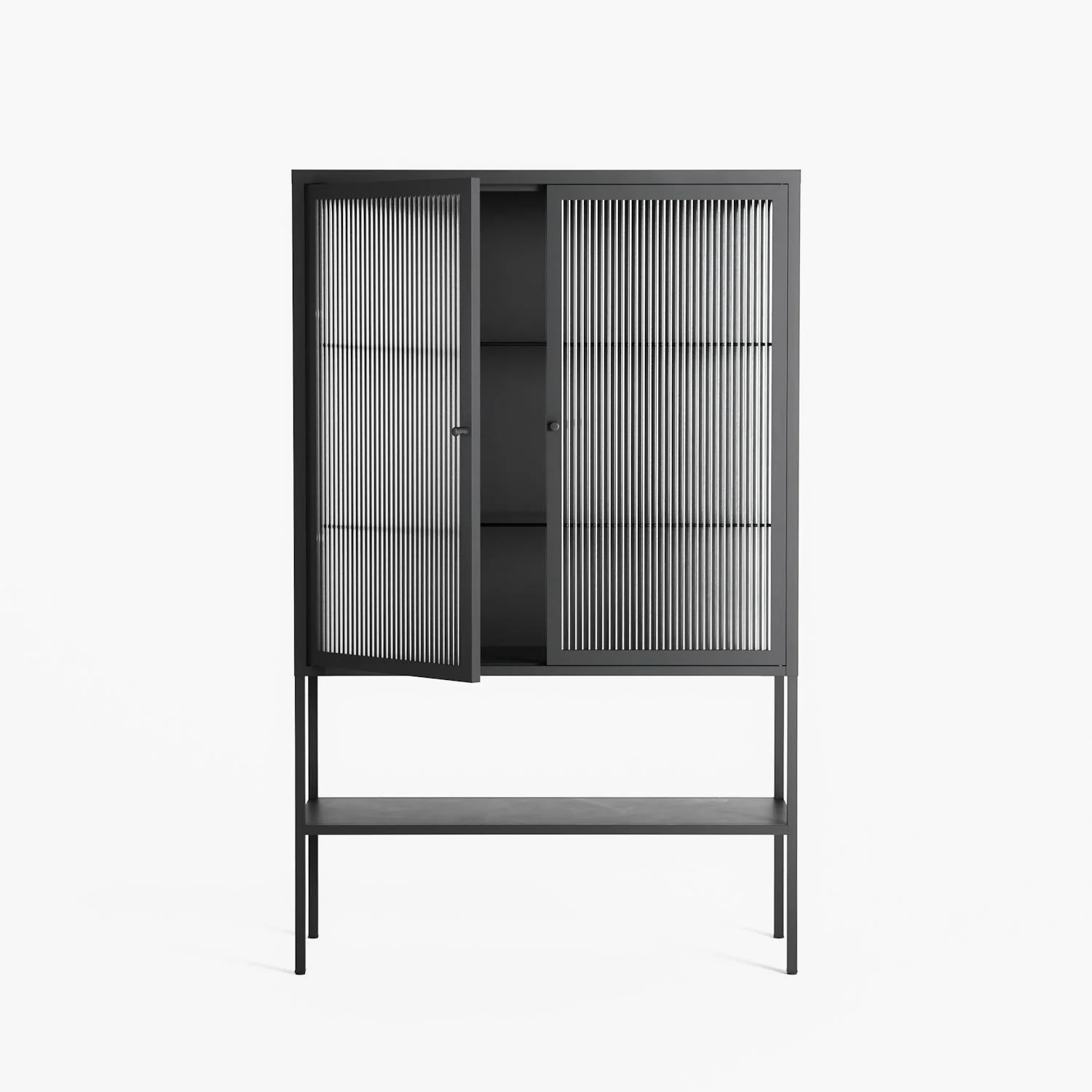 Vitrine - Loft Cabinet - Antracite - Reeded Glass - Image 3