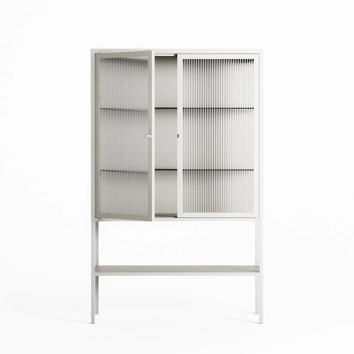 Vitrine - Loft Cabinet - Chalk - Reeded Glass - Image 2