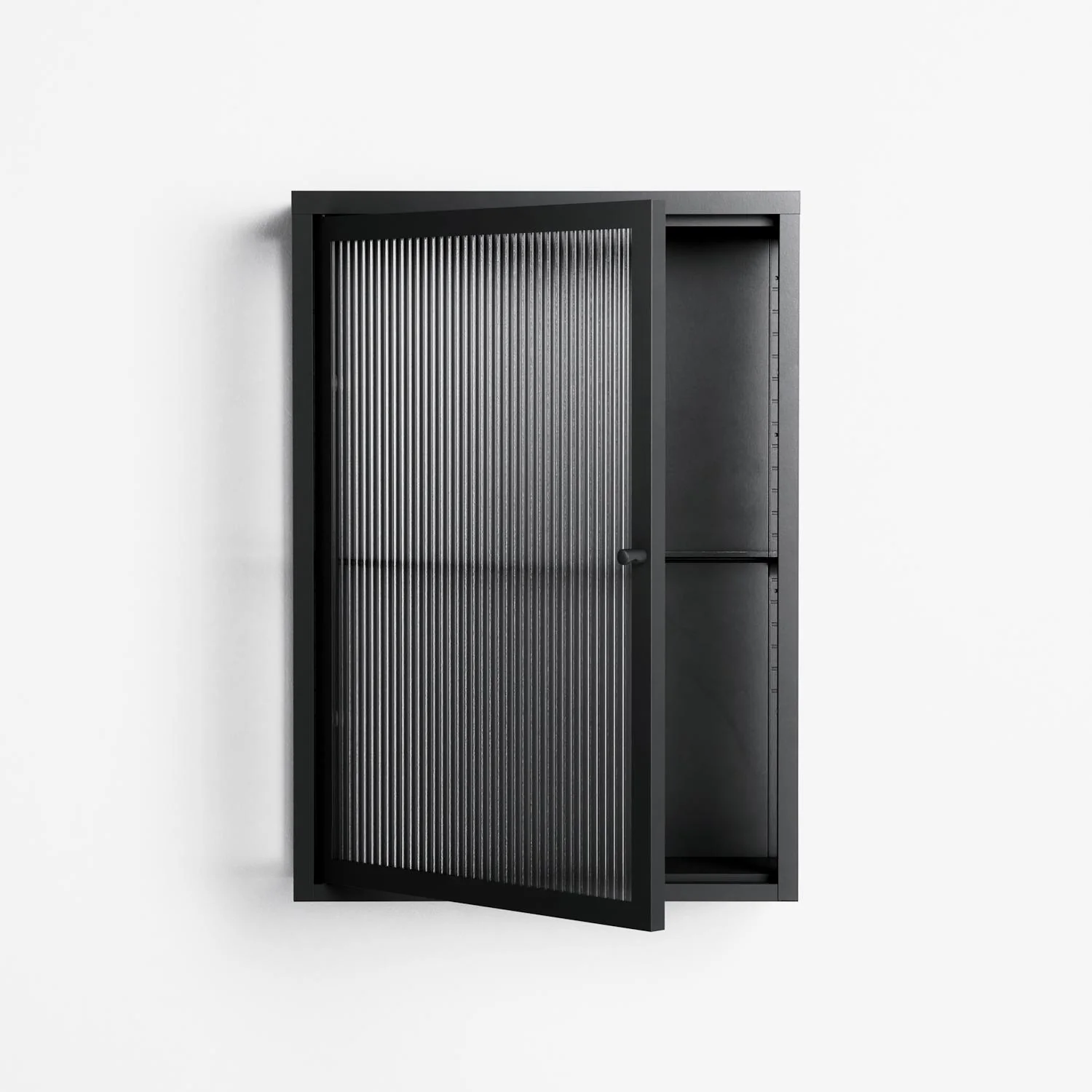 Vitrine - Wall Cabinet - Antracite - Reeded Glass - Image 2