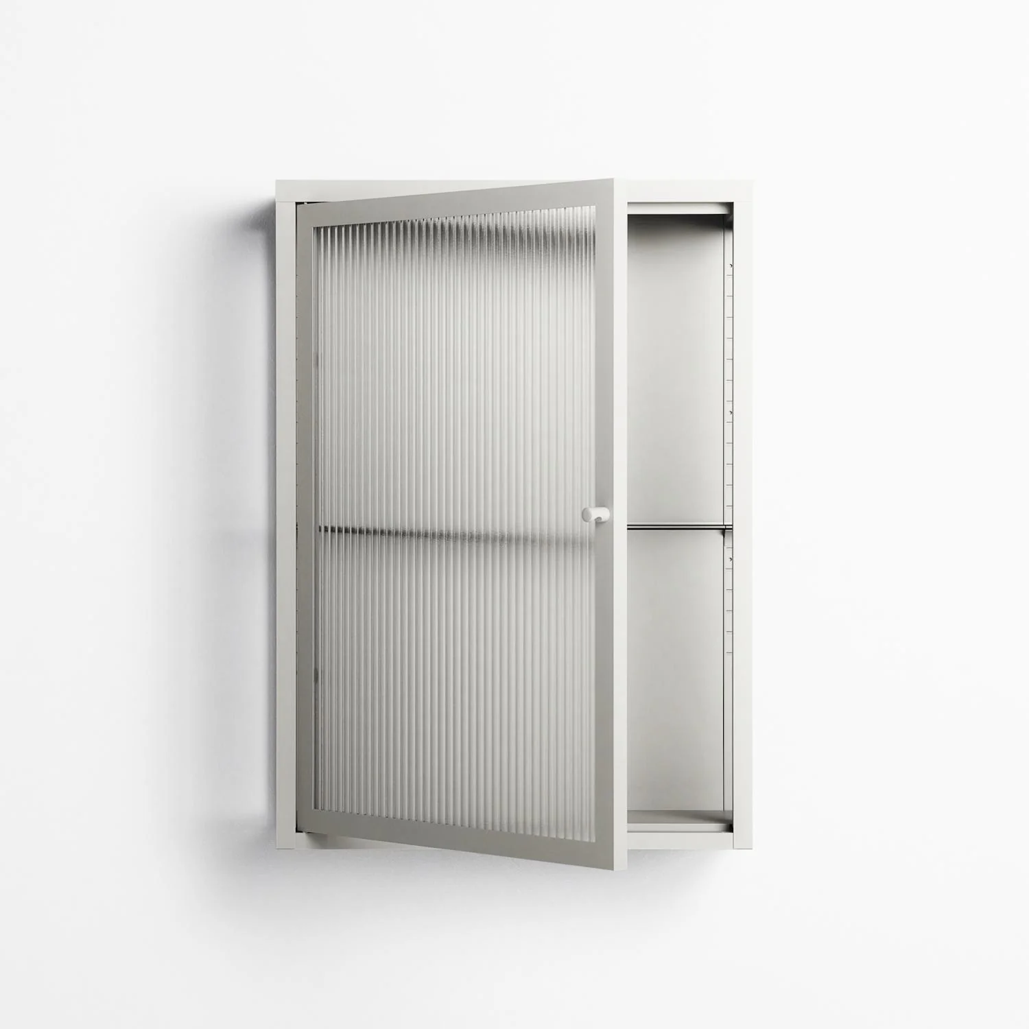 Vitrine - Wall Cabinet - Chalk - Reeded Glass - Image 2