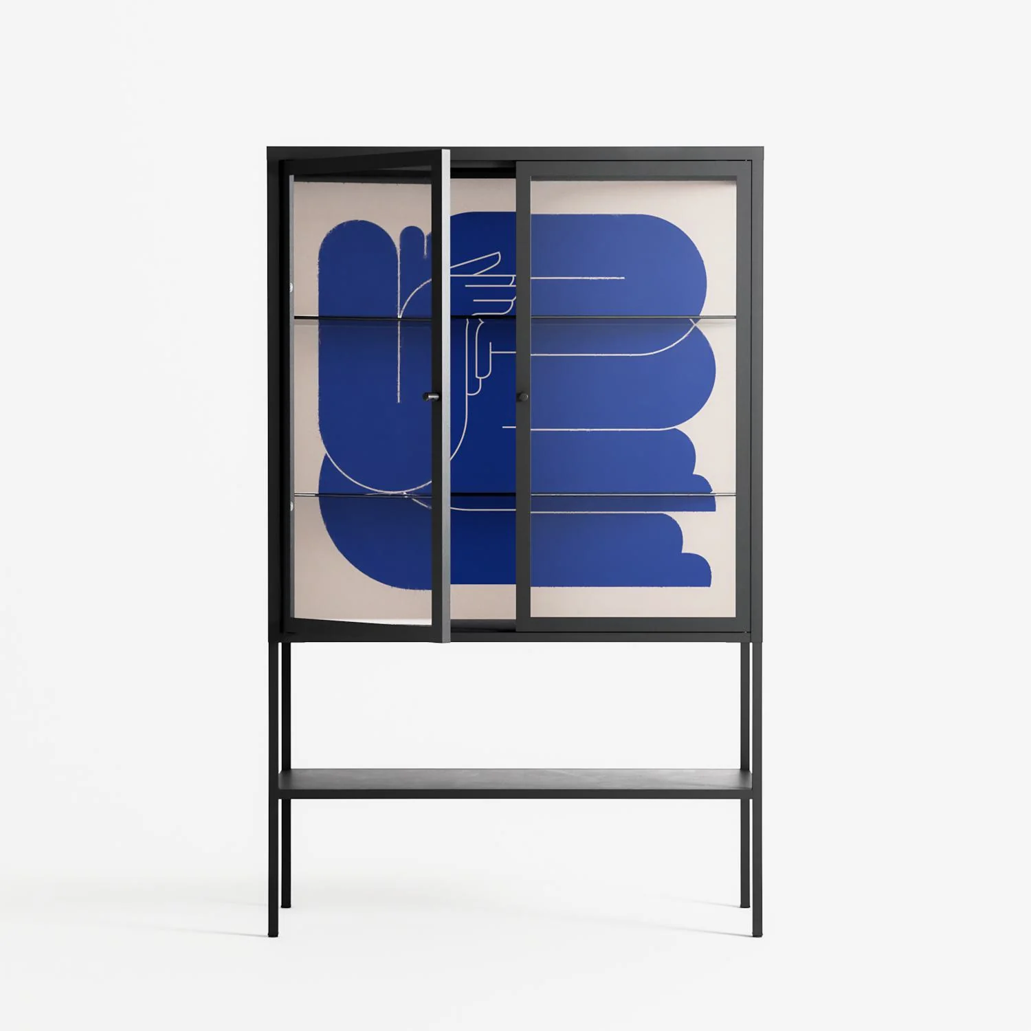 Wait 2 - Loft Cabinet - Andrea Devia-Nuño - Antracite - Clear glass - Image 2