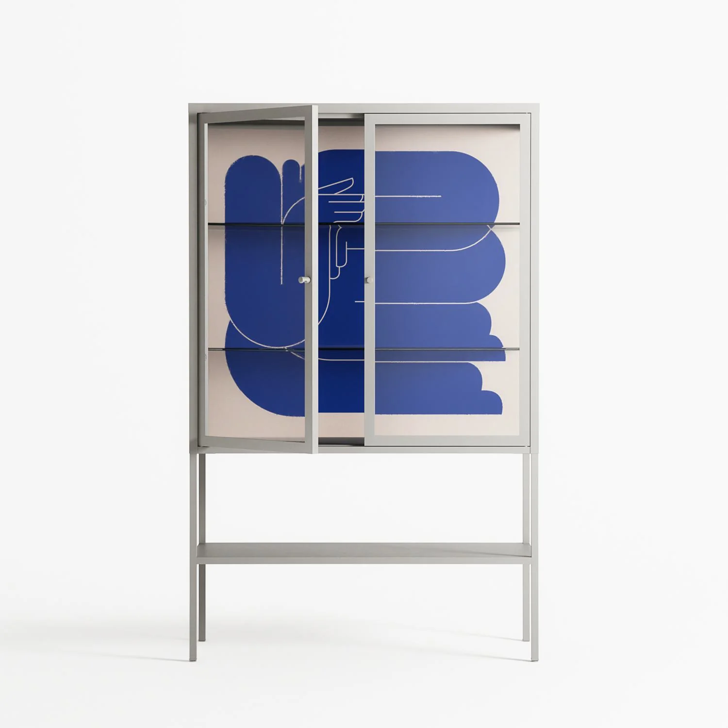Wait 2 - Loft Cabinet - Andrea Devia-Nuño - Chalk - Clear glass - Image 2