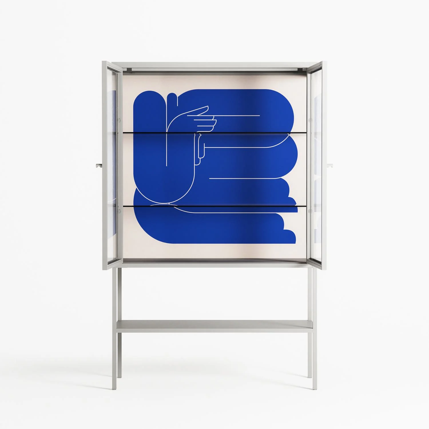 Wait 2 - Loft Cabinet - Andrea Devia-Nuño - Chalk - Clear glass - Image 3