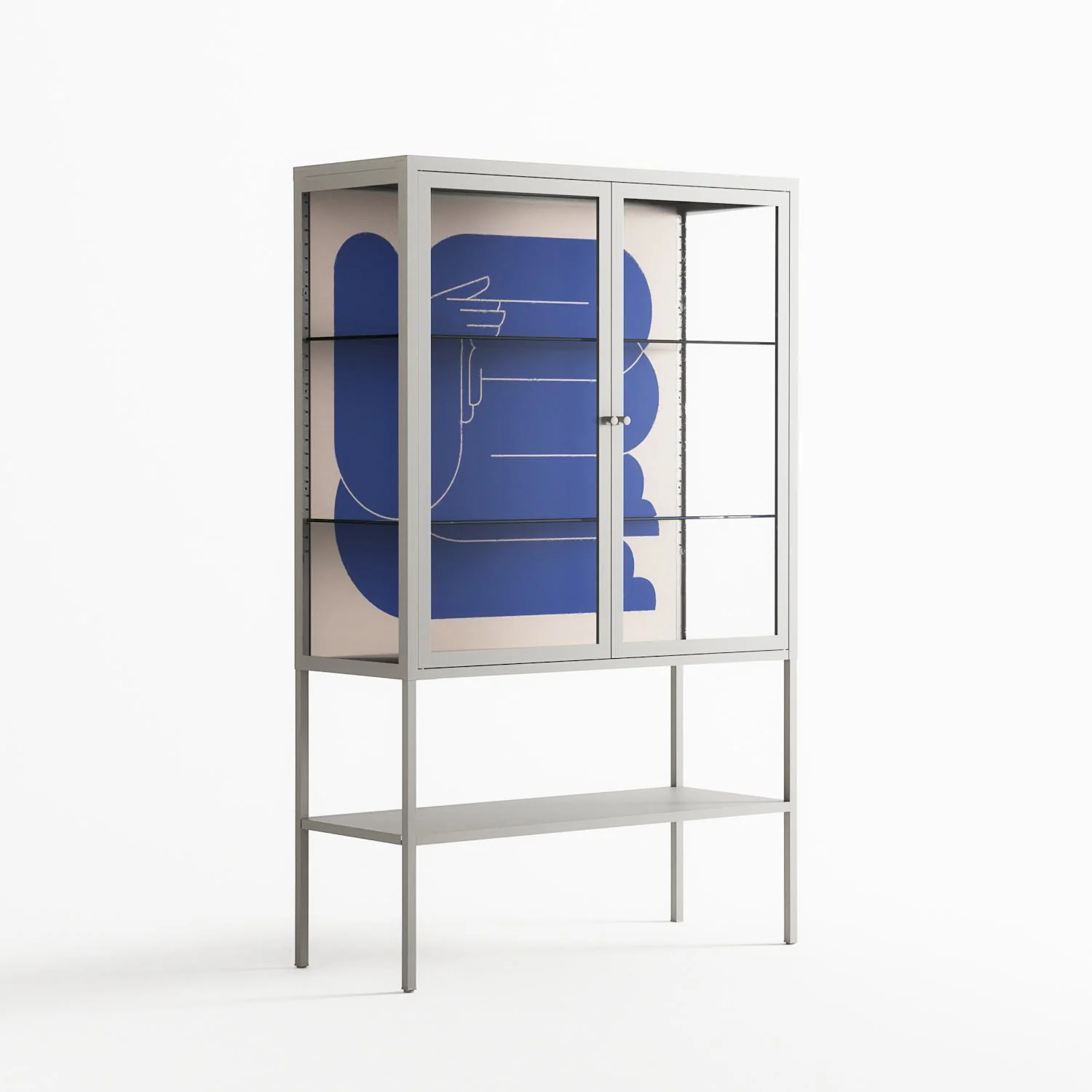 Wait 2 - Loft Cabinet - Andrea Devia-Nuño - Chalk - Clear glass - Image 4
