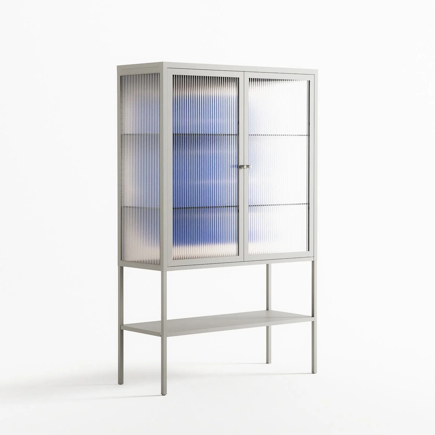 Wait 2 - Loft Cabinet - Andrea Devia-Nuño - Chalk - Reeded glass - Image 4